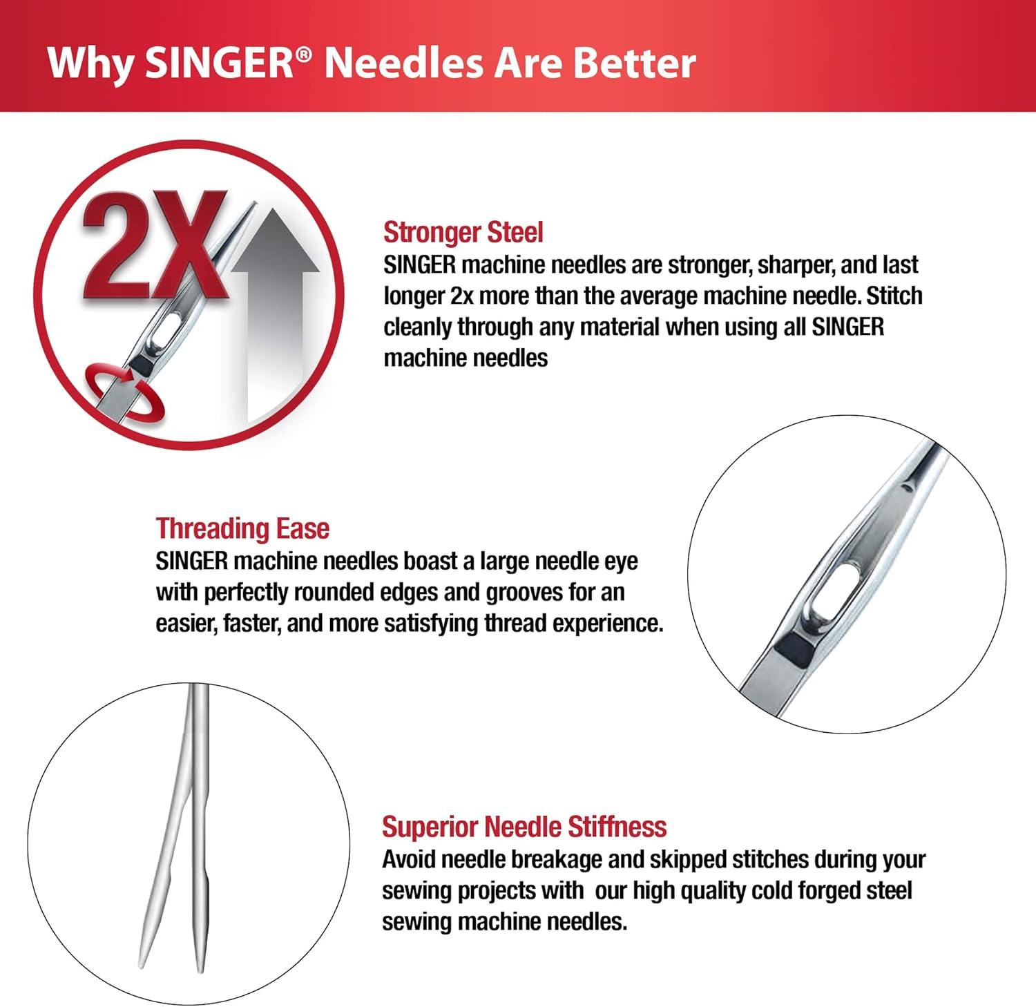 imageSINGER 04741 Regular Point Needles Size 10016 5 Count8011  9014  10016