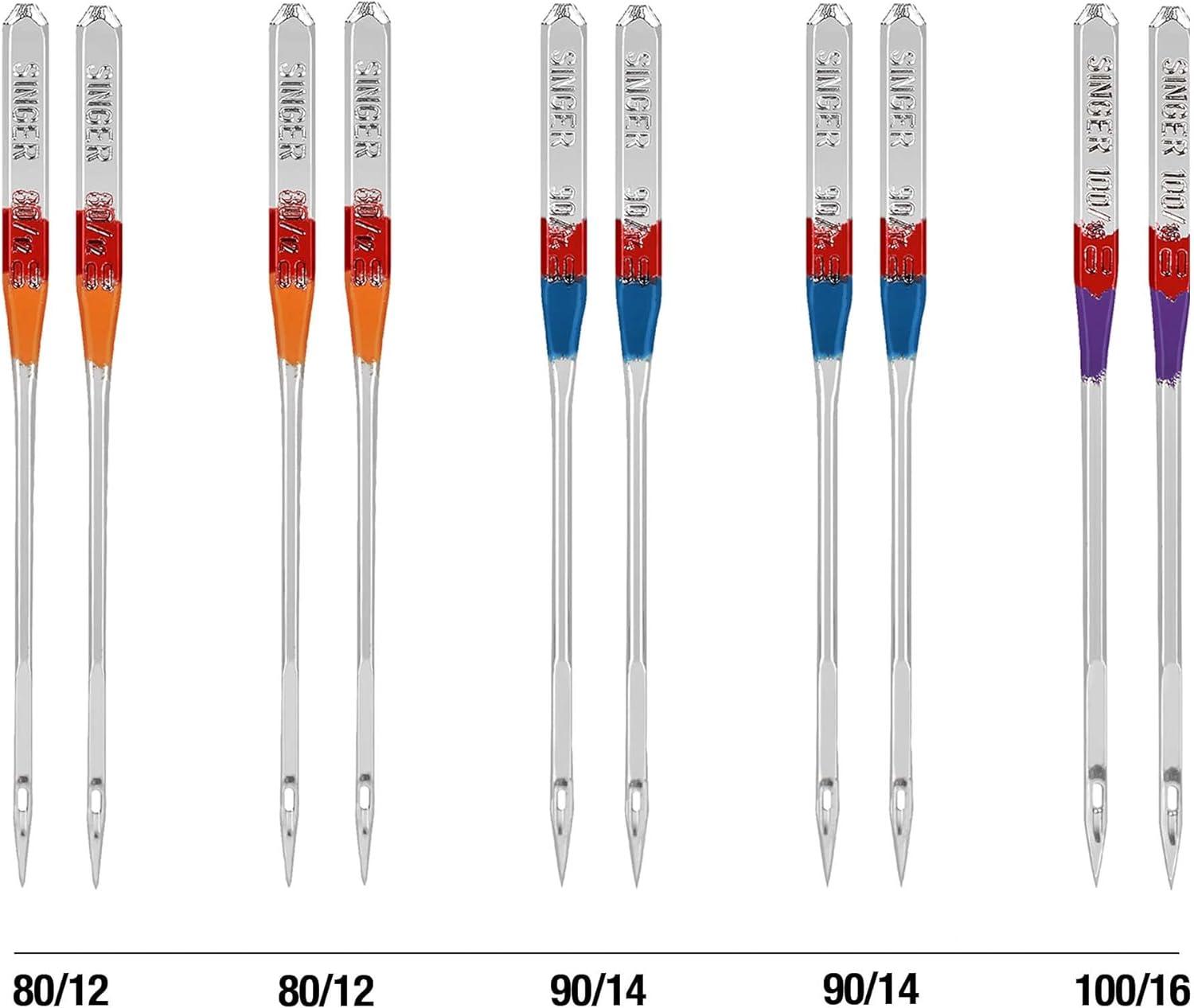 imageSINGER 04741 Regular Point Needles Size 10016 5 CountSet of 20  Size 8012 8  9014 8  10016 4