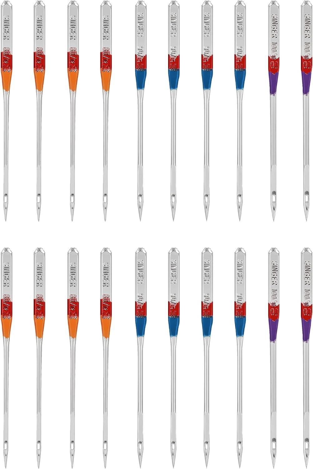 imageSINGER 04741 Regular Point Needles Size 10016 5 CountSet of 20  Size 8012 8  9014 8  10016 4