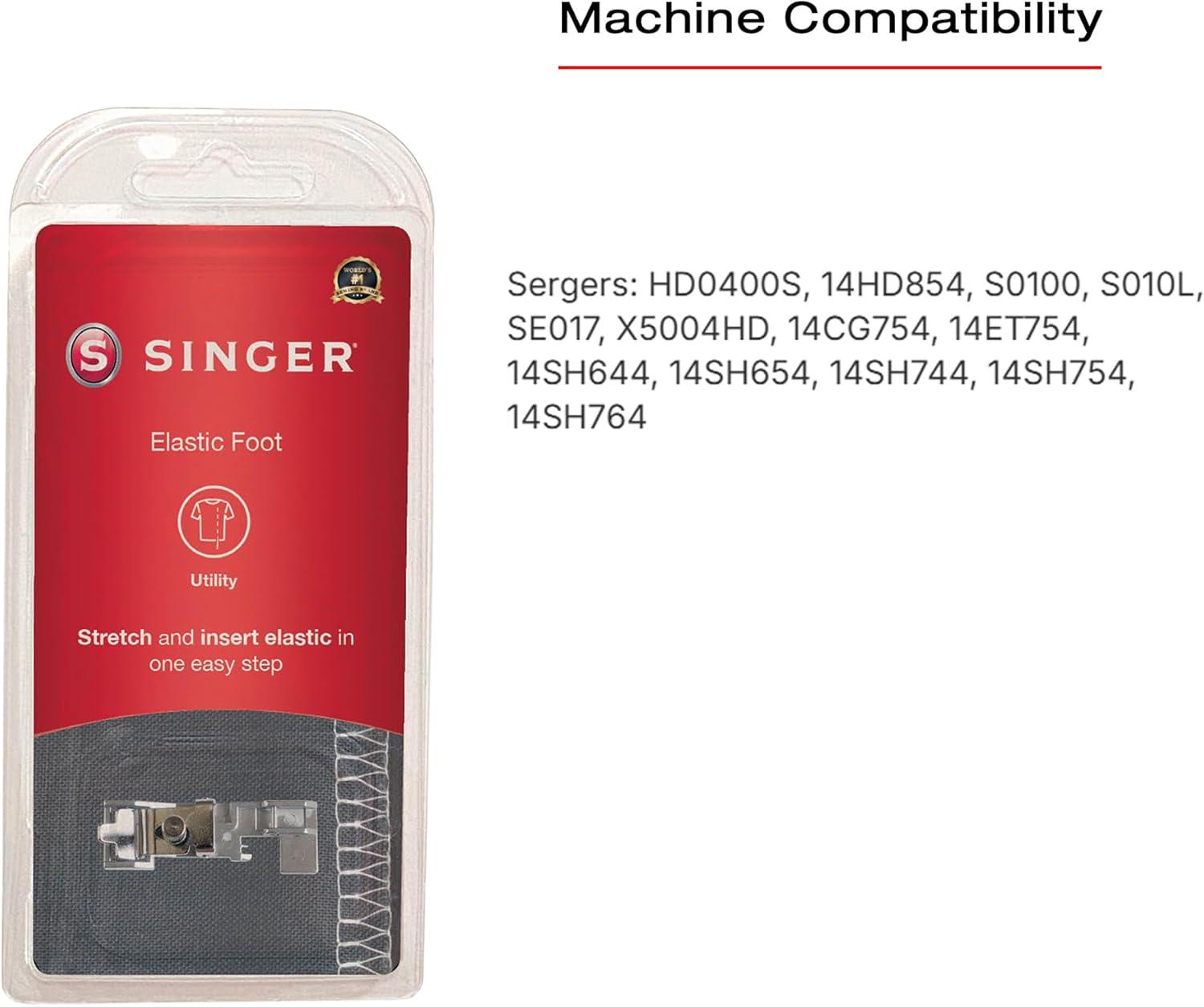 imageSINGER Beading Presser Foot for Serger  Add Beads Sequins ampamp Trims Easily  SnapOn Foot for SA Series Sergers  Fits 14CG754 14SH754 S0100 HD0400S X5004HD  Not for 4423 5705cSerger Elastic Snap On