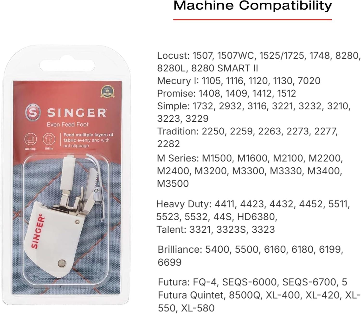 imageSINGER Even Feed Walking Presser Foot  Ideal for Quilting Sewing Multiple Layers ampamp Matching Patterns  Compatible with SINGER CA CB EA MA MB Series Sewing Machines