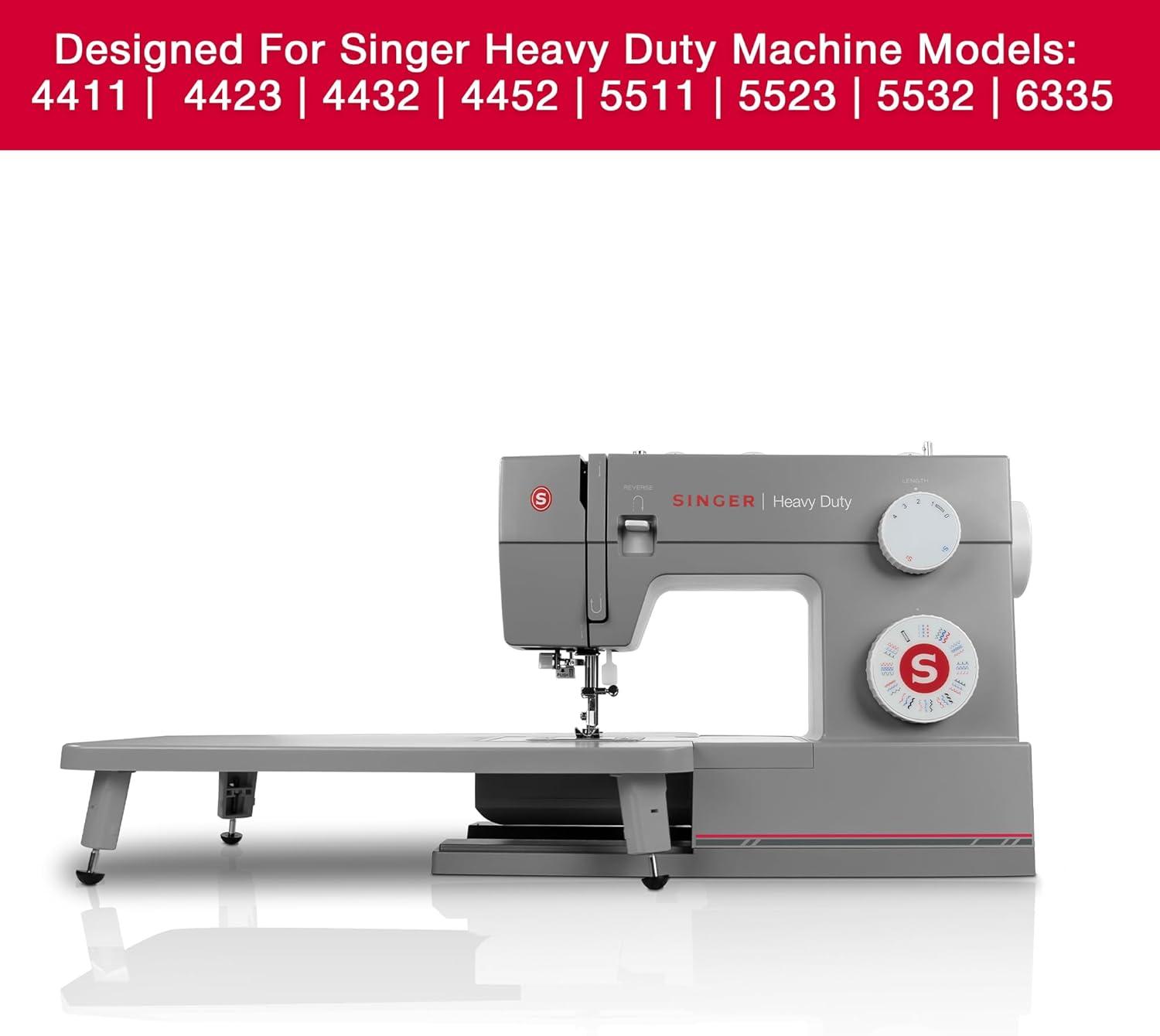 imageSINGER Gray Sewing Machines Extension Table for Heavy Duty Sewing Machines 4411 4423 4432 4452 5511 5523 5532 6335 to sew Larger Projects with Ease Professional Results Foldable Leg