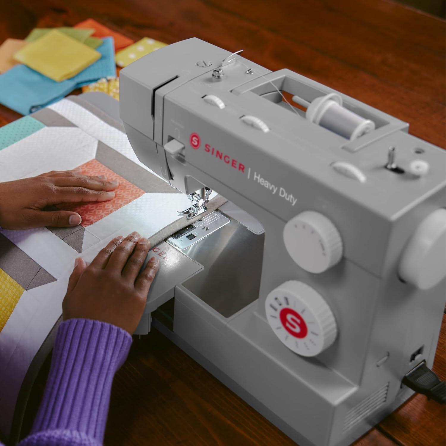 imageSINGER Heavy Duty 4411 High Speed Sewing Machine with Accessory Kit  Strong Motor With Enhanced Piercing Power 69 Stitch Applications Full Metal frame 4step Buttonhole ampamp LED LightSewing Machine