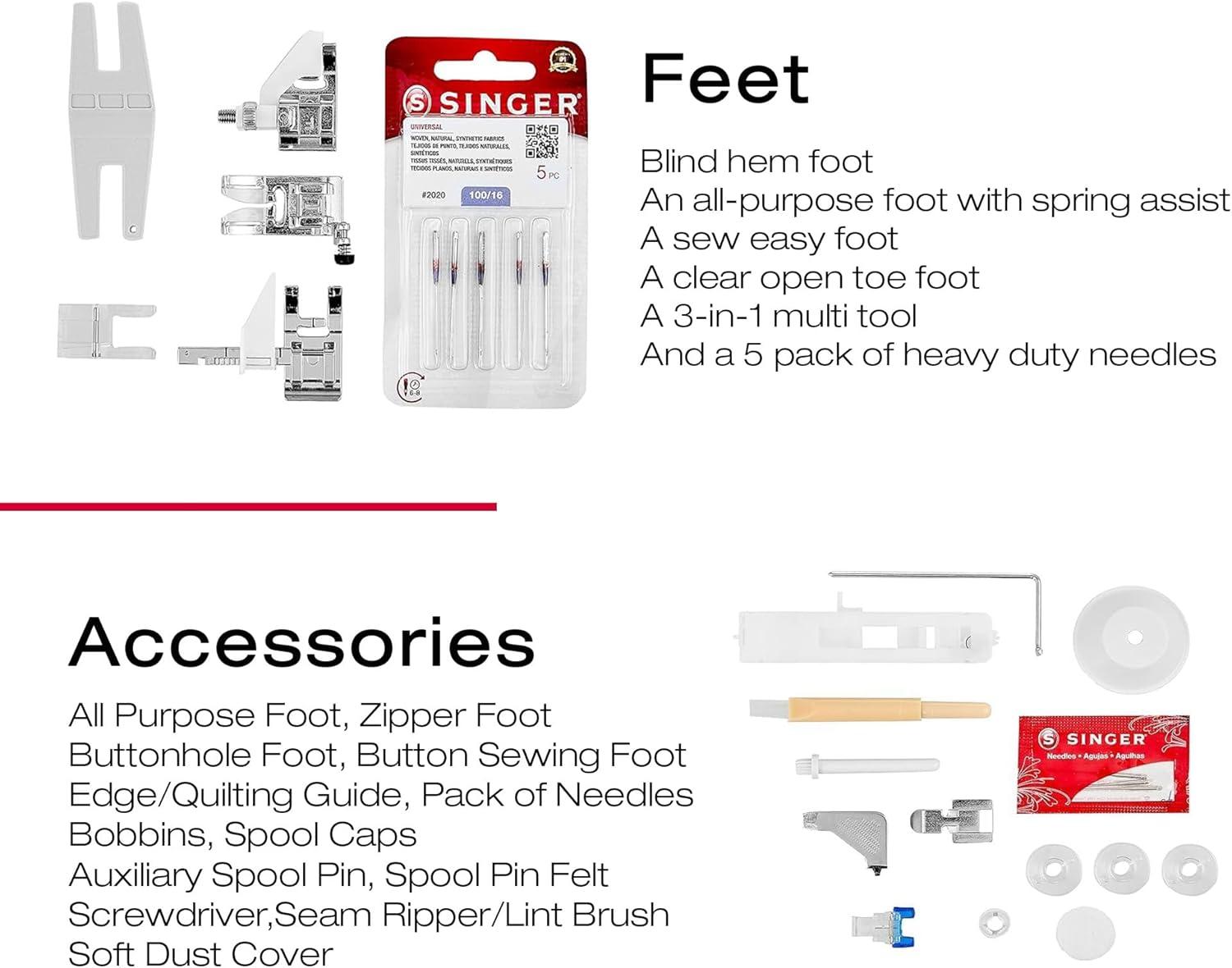 imageSINGER Heavy Duty 4423 High Speed Sewing Machine with Accessory Kit  Strong Motor With Enhanced Piercing Power 97 Stitch Applications Full Metal frame 1step Buttonhole ampamp LED Light4423 Exclusive Bundle