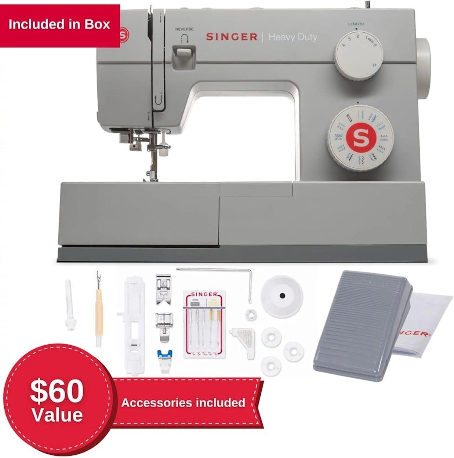 imageSINGER Heavy Duty 4423 High Speed Sewing Machine with Accessory Kit  Strong Motor With Enhanced Piercing Power 97 Stitch Applications Full Metal frame 1step Buttonhole ampamp LED Light4423 Sewing Machine