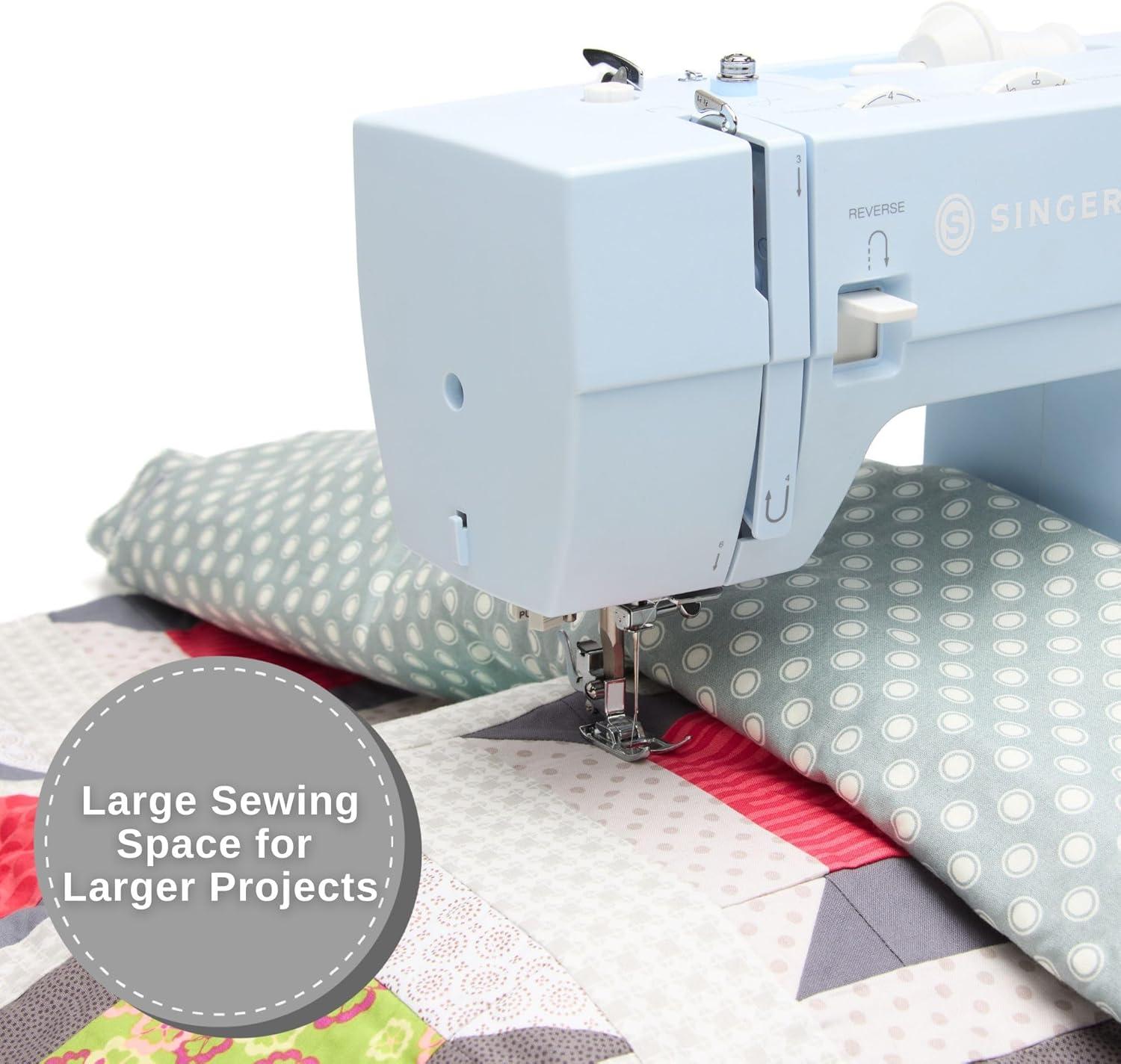 imageSINGER Heavy Duty 4423 High Speed Sewing Machine with Accessory Kit  Strong Motor With Enhanced Piercing Power 97 Stitch Applications Full Metal frame 1step Buttonhole ampamp LED Light4423 Meltwater Blue