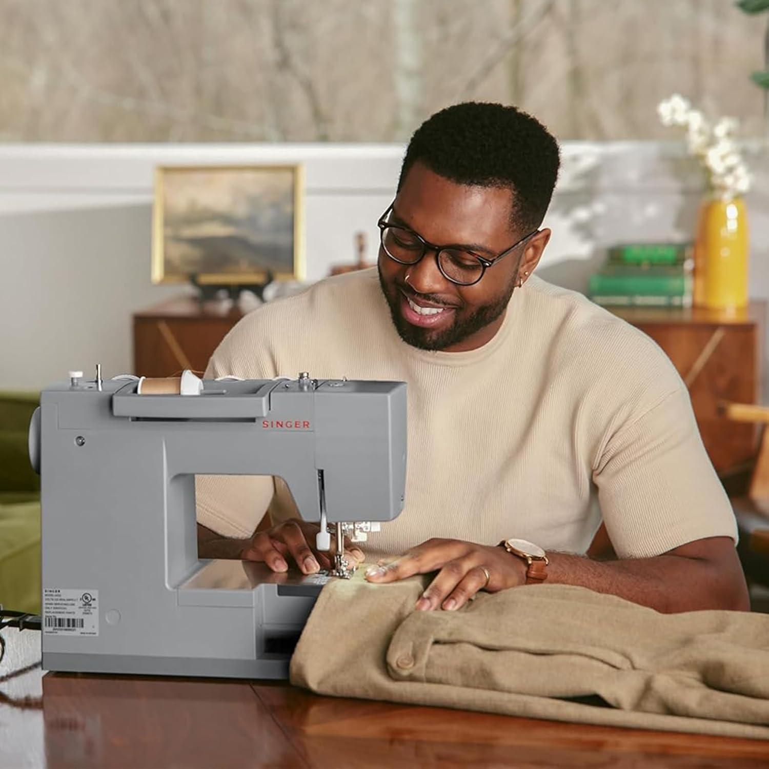 imageSINGER Heavy Duty 4432 High Speed Black Sewing Machine with Accessory Kit  Strong Motor with Enhanced Piercing Power 110 Stitch Applications Full Metal frame 1step Buttonhole ampamp LED LightGrey