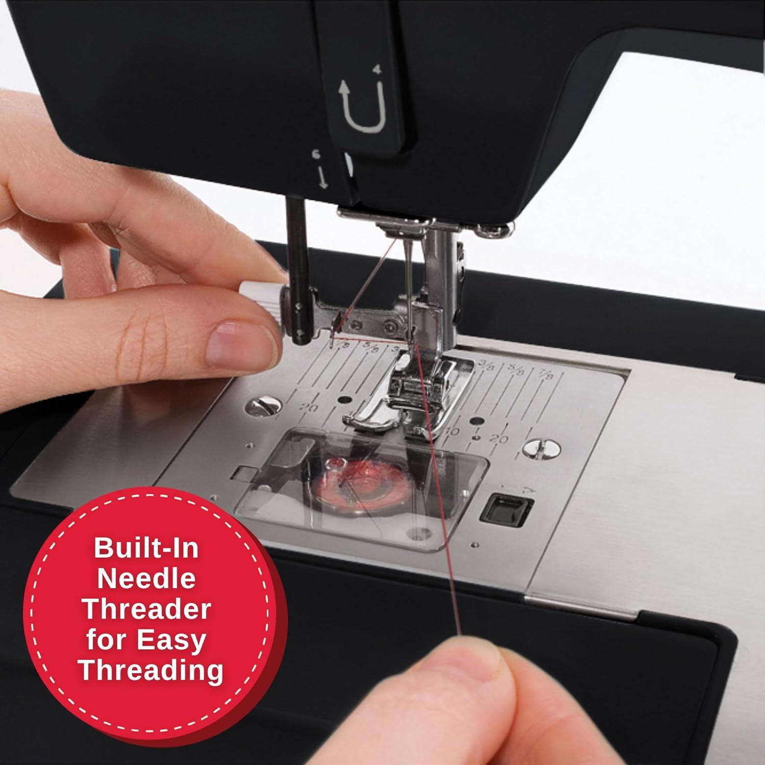 imageSINGER Heavy Duty 4432 High Speed Black Sewing Machine with Accessory Kit  Strong Motor with Enhanced Piercing Power 110 Stitch Applications Full Metal frame 1step Buttonhole ampamp LED LightBlack