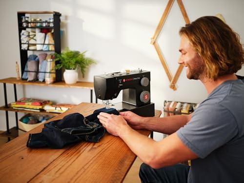 imageSINGER Heavy Duty 4432 High Speed Black Sewing Machine with Accessory Kit  Strong Motor with Enhanced Piercing Power 110 Stitch Applications Full Metal frame 1step Buttonhole ampamp LED LightBlack