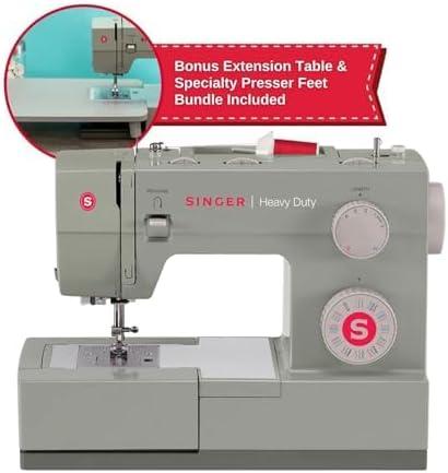 imageSINGER Heavy Duty 4452 High Speed Sewing Machine With Accessory Kit  Strong Motor with Enhanced Piercing Power 110 Stitch Applications Full Metal frame 1step Buttonhole ampamp LED Lights4452  Holiday Bundle