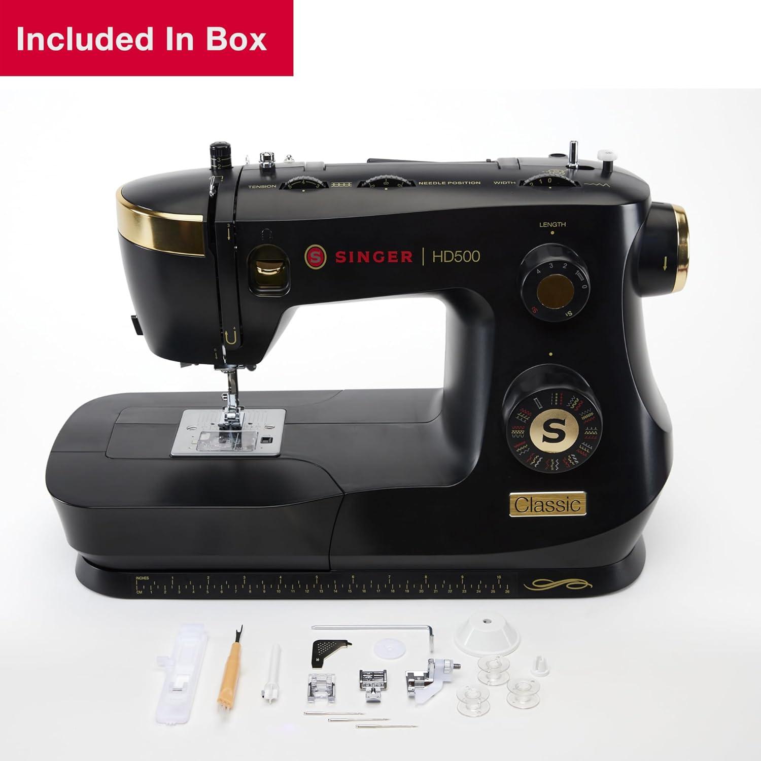 imageSINGER Heavy Duty 500 Classic Sewing Machine with Accessory Kit  Strong Motor with Enhanced Piercing Power 23 BuiltIn Stitches Full Metal frame 1step Buttonhole ampamp LED Light