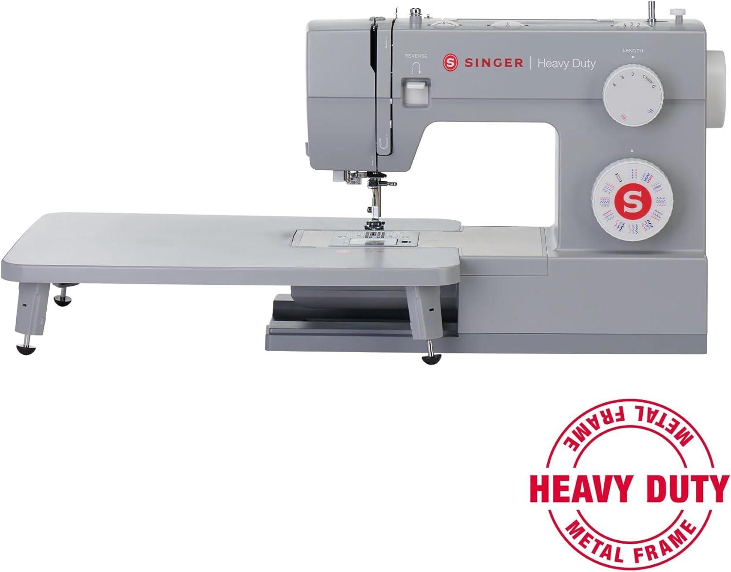 imageSINGER Heavy Duty 6380 Sewing Machine with Extension Table ampamp Accessory Kit  Strong Motor with Enhanced Piercing Power 110 Stitch Applications Full Metal frame 1step Buttonhole ampamp LED Light