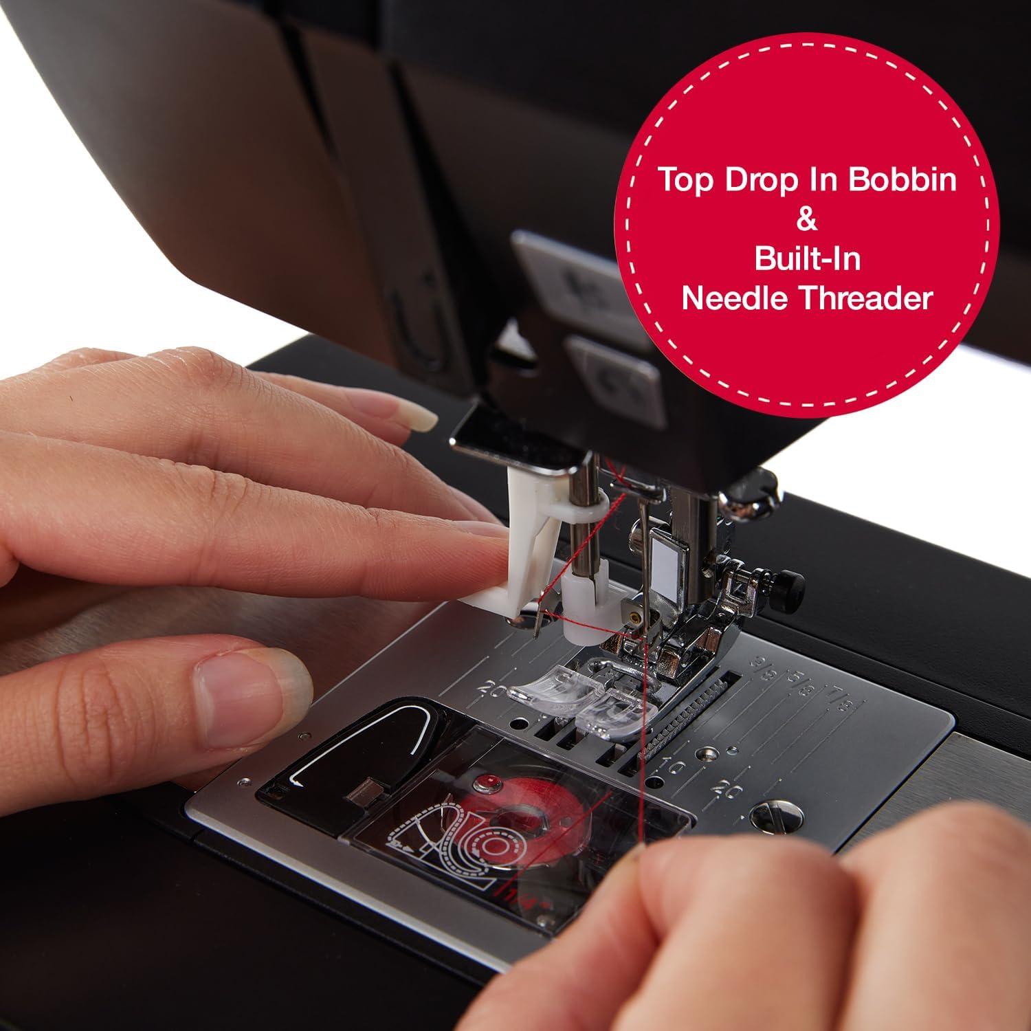 imageSINGER Heavy Duty 6600C Sterling Sewing Machine with Accessory Kit  Strong Motor with Enhanced Piercing Power 215 Stitch Applications Full Metal frame LCD Screen ampamp 1Step Buttonhole