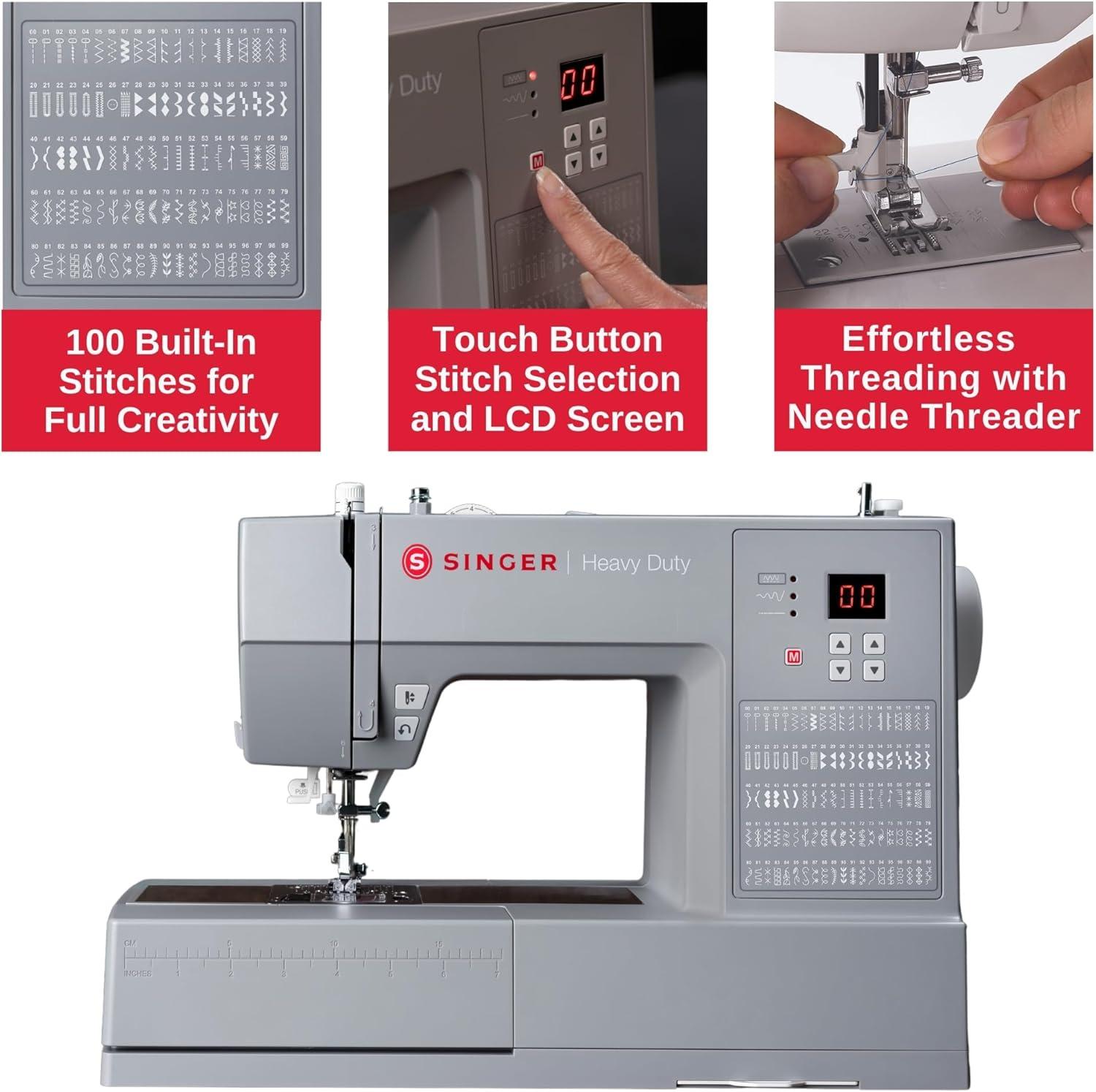 imageSINGER Heavy Duty 6620C Computerized Sewing Machine with Accessories  215 Stitches LCD Screen BuiltIn Needle Threader  Easy Setup Durable Metal Frame Ideal for Clothes ampamp Home Projects6620C Sewing Machine