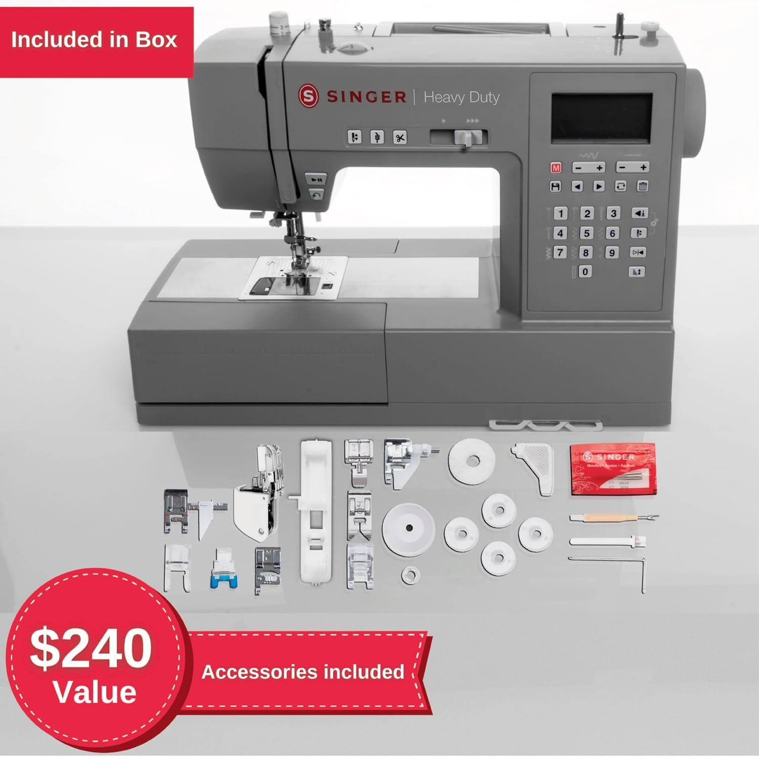 imageSINGER Heavy Duty 6620C Computerized Sewing Machine with Accessories  215 Stitches LCD Screen BuiltIn Needle Threader  Easy Setup Durable Metal Frame Ideal for Clothes ampamp Home Projects6800C