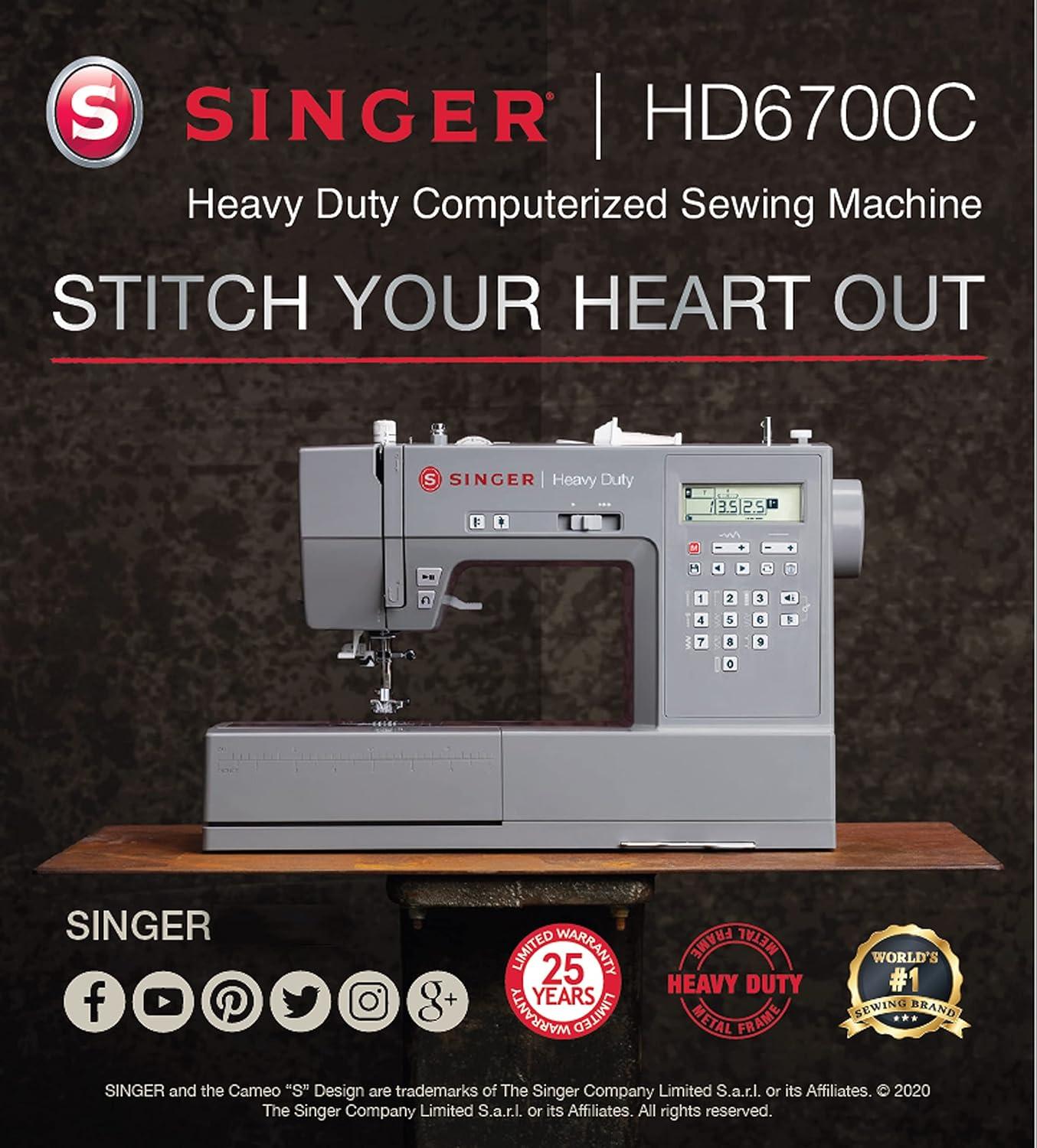 imageSINGER Heavy Duty 6700C Computerized Sewing Machine with Accessory Kit  Strong Motor with Enhanced Piercing Power 411 Stitch Applications LCD Screen Full Metal frame ampamp 1step Buttonhole