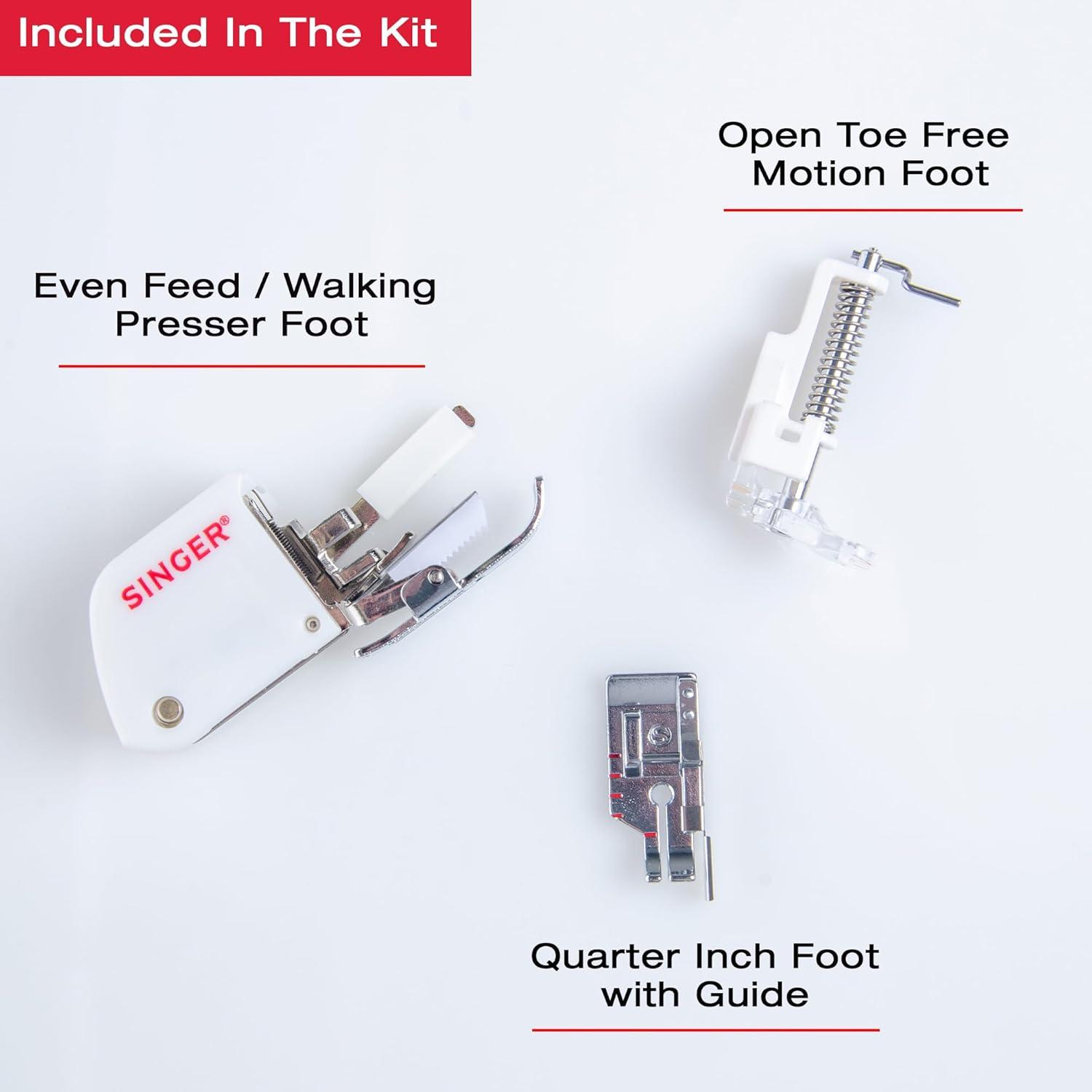 imageSINGER Home Dcor Presser Foot Kit  Includes Piping Bias Binder ampamp Ruffler Attachment  Perfect for Tailored Finishes Bias Binding ampamp Pleating  Compatible with SINGER Sewing MachinePresser Foot Kit
