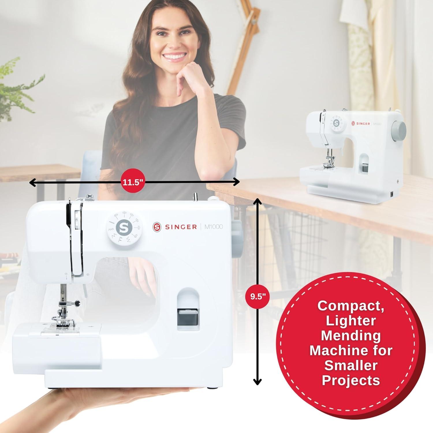 imageSINGER M1000 Mending Machine  Compact Lightweight ampamp Portable With 32 Stitch Applications ampamp LED Light  Great for Light to Medium Weight Fabrics ampamp Repairs  BlueWhite