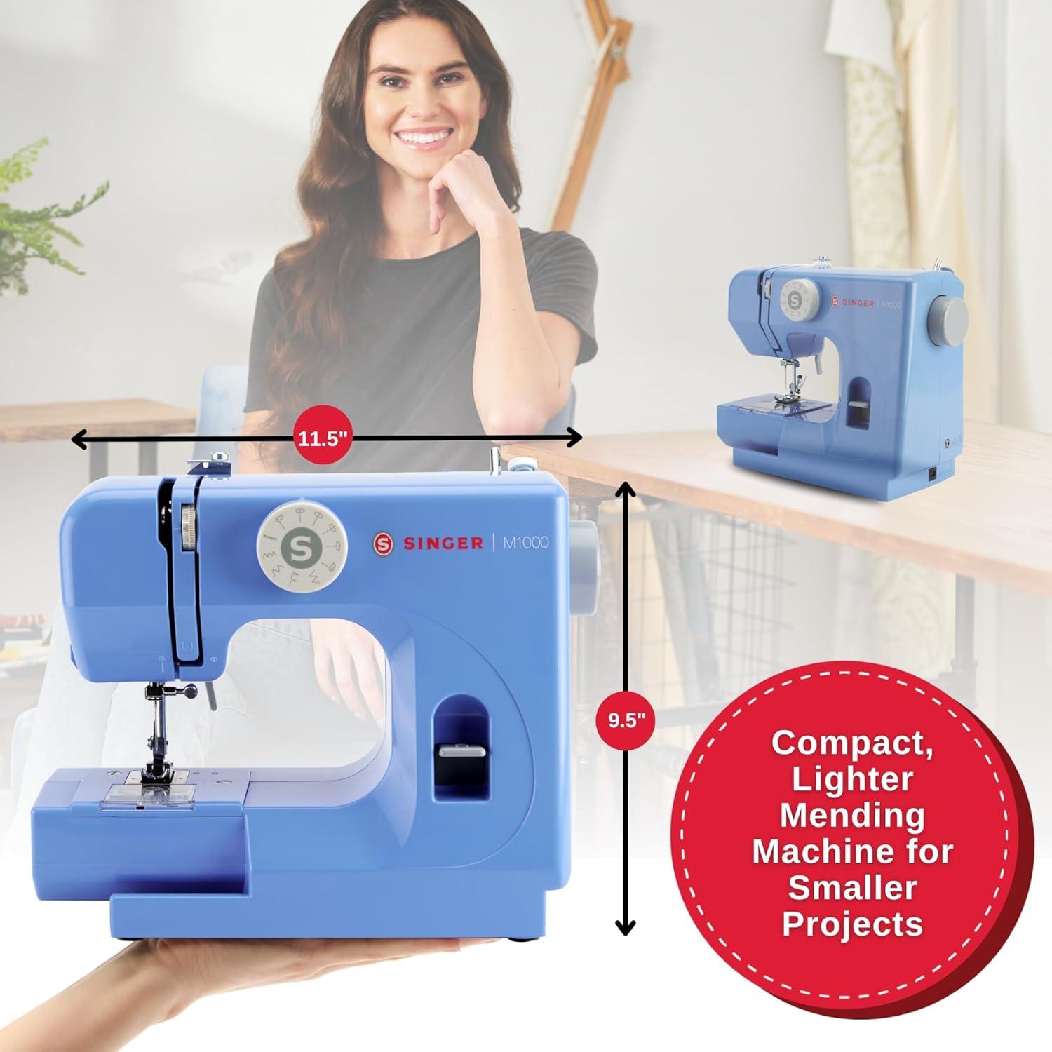 imageSINGER M1000 Mending Machine  Compact Lightweight ampamp Portable With 32 Stitch Applications ampamp LED Light  Great for Light to Medium Weight Fabrics ampamp Repairs  BlueBlue