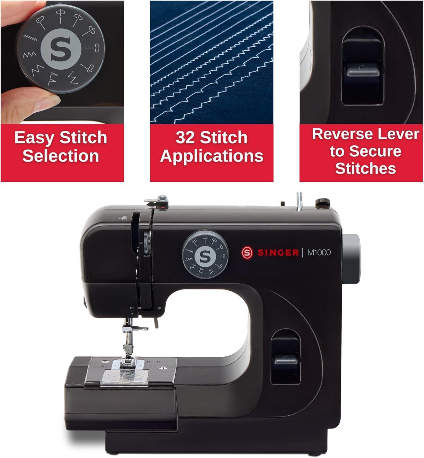 imageSINGER M1000 Mending Machine  Compact Lightweight ampamp Portable With 32 Stitch Applications ampamp LED Light  Great for Light to Medium Weight Fabrics ampamp Repairs  BlueBlack