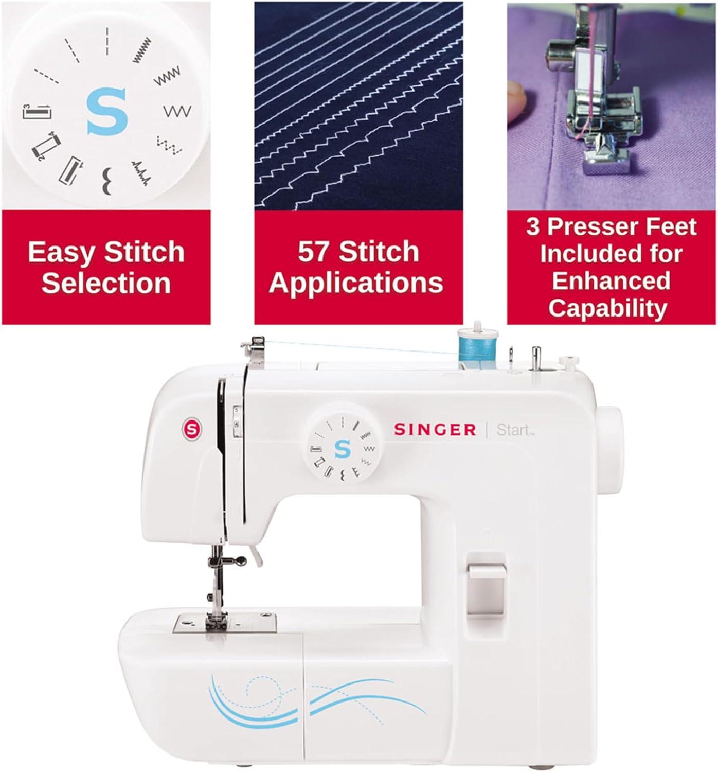 imageSINGER M1150 Lightweight ampamp Portable Sewing Machine With 45 Stitch Applications LED Light ampamp 4step Buttonhole  Used for Mending and Sewing1304