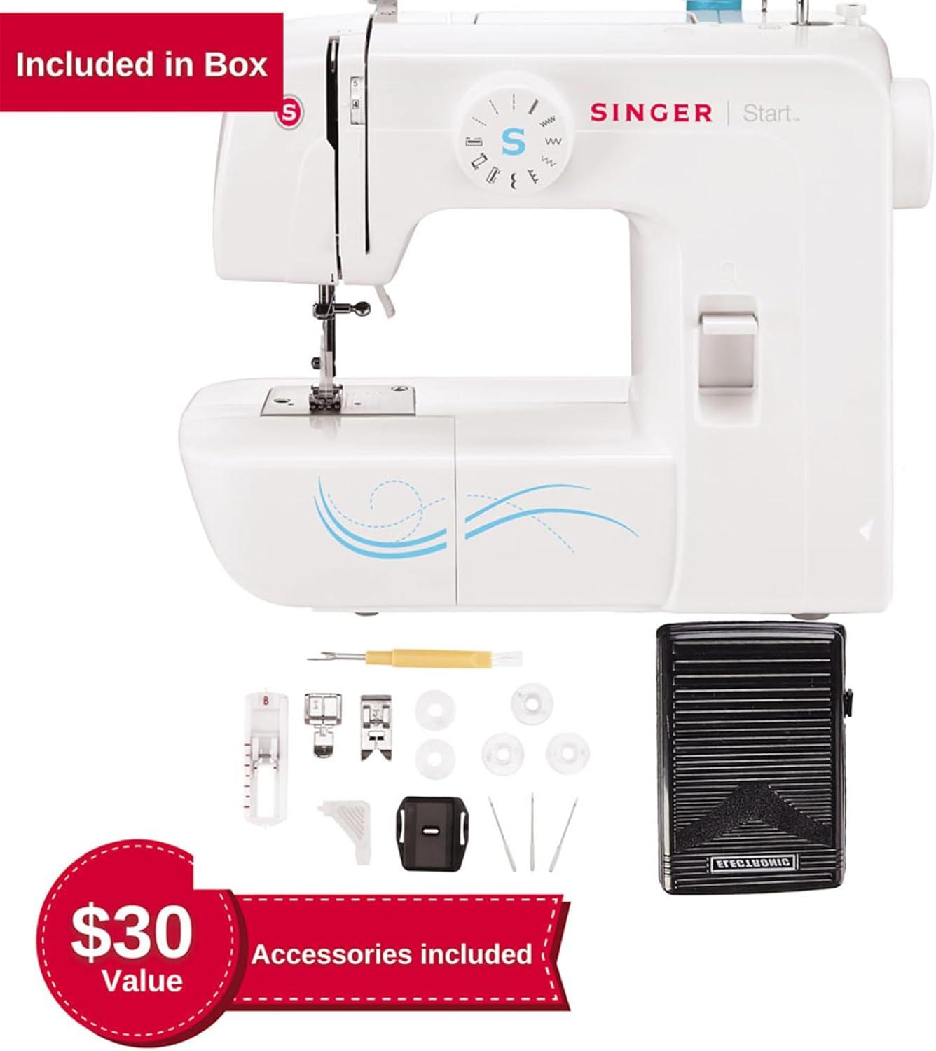 imageSINGER M1150 Lightweight ampamp Portable Sewing Machine With 45 Stitch Applications LED Light ampamp 4step Buttonhole  Used for Mending and Sewing1304