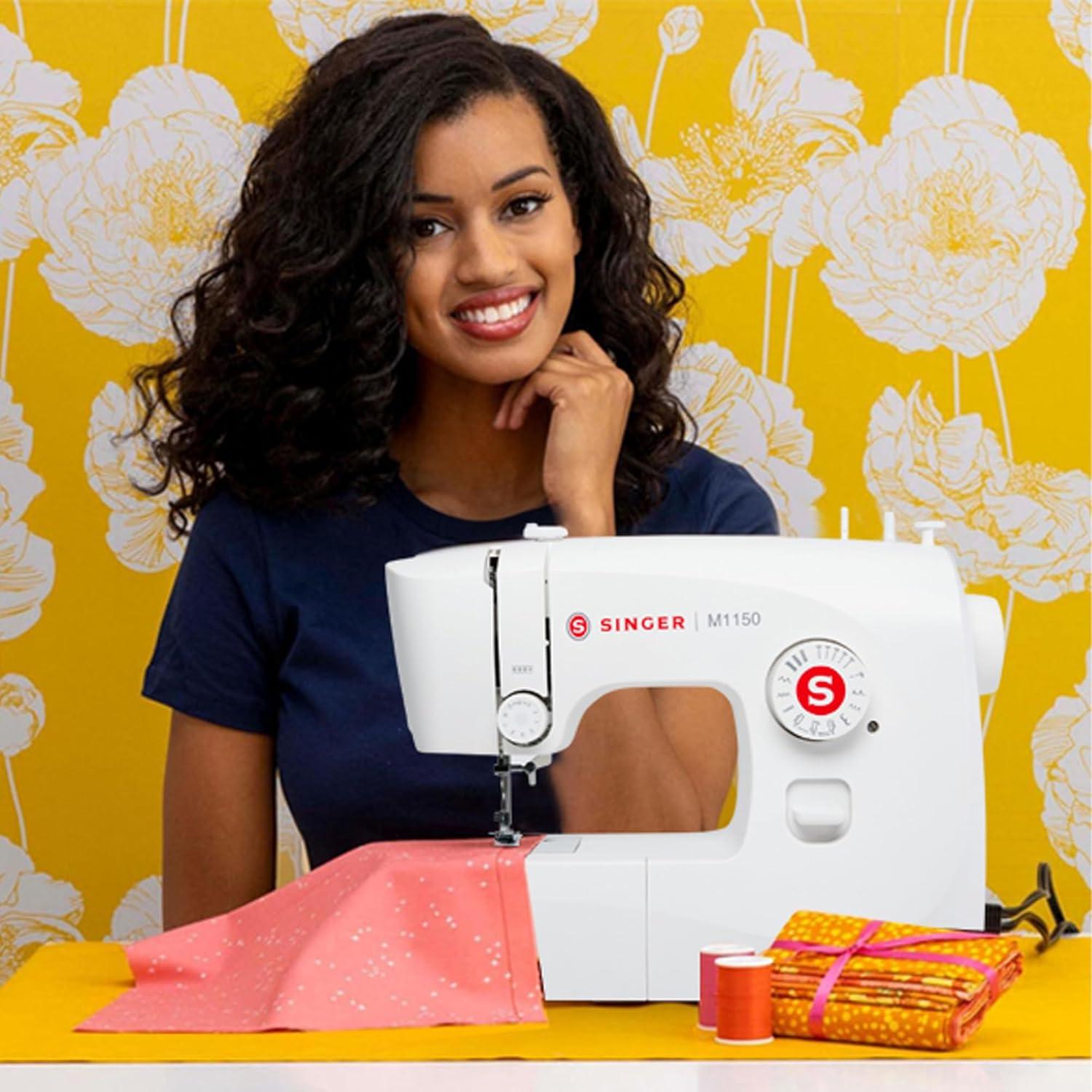 imageSINGER M1150 Lightweight ampamp Portable Sewing Machine With 45 Stitch Applications LED Light ampamp 4step Buttonhole  Used for Mending and SewingM1150 White