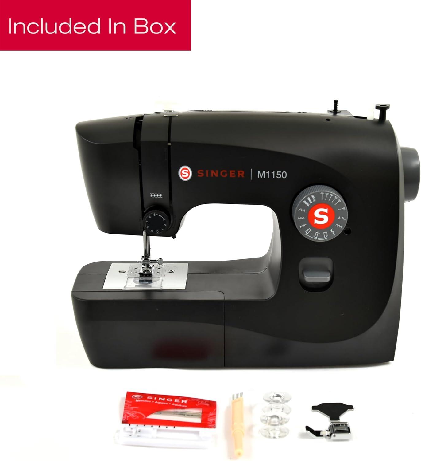 imageSINGER M1150 Lightweight ampamp Portable Sewing Machine With 45 Stitch Applications LED Light ampamp 4step Buttonhole  Used for Mending and SewingM1150 Black