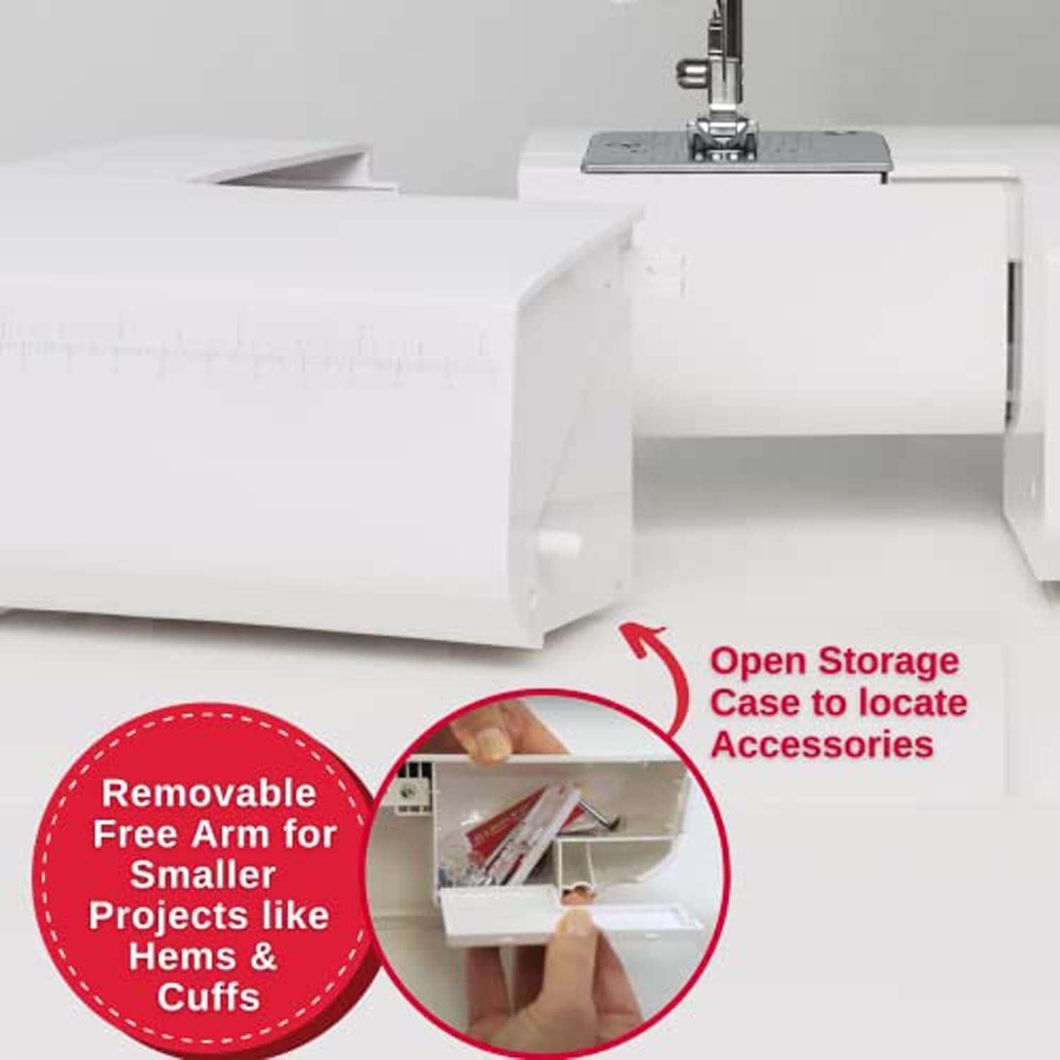 imageSINGER M2100 Lightweight ampamp Compact Sewing Machine With 63 Stitch Applications LED Light ampamp Easy 4step Buttonhole  Ideal for Mending and Sewing