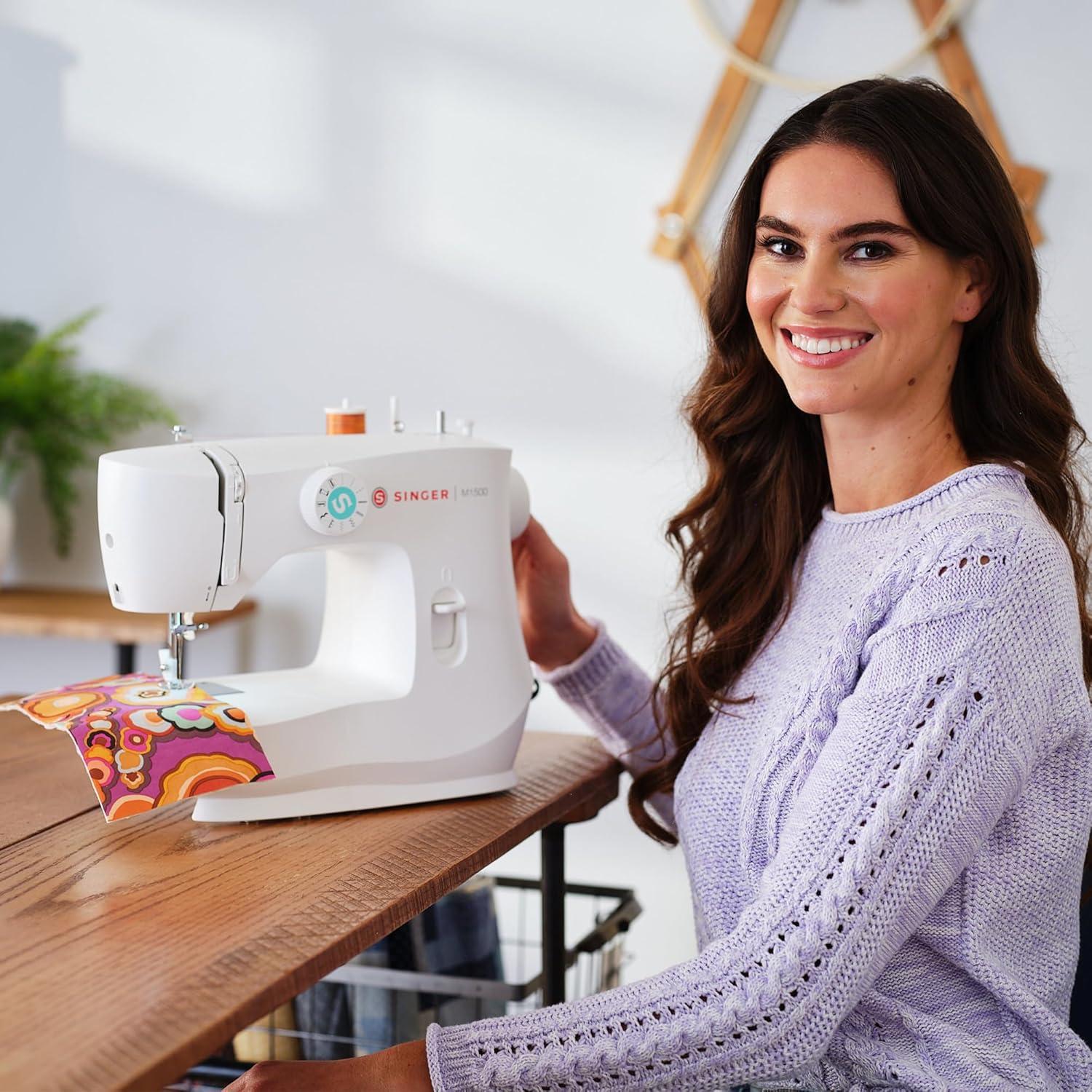 imageSINGER M3300 Lightweight ampamp Portable Sewing Machine With 97 Stitch Applications LED Light ampamp 1step Buttonhole  Used for Mending and SewingM1500