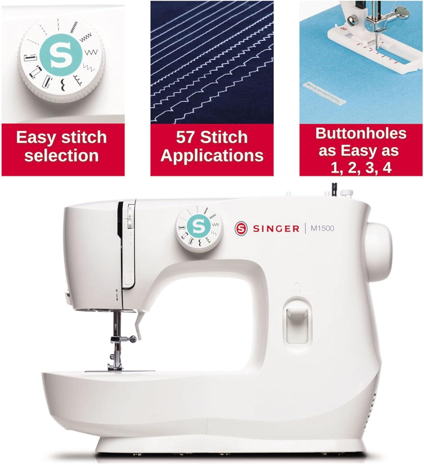 imageSINGER M3300 Lightweight ampamp Portable Sewing Machine With 97 Stitch Applications LED Light ampamp 1step Buttonhole  Used for Mending and SewingM1500