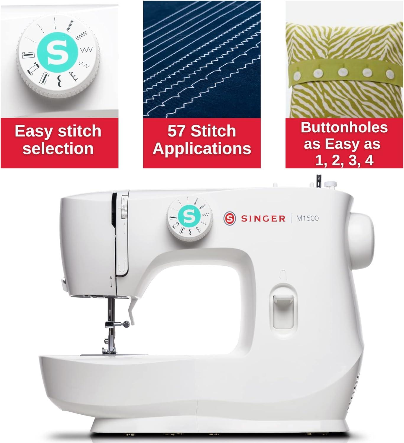 imageSINGER M3300 Lightweight ampamp Portable Sewing Machine With 97 Stitch Applications LED Light ampamp 1step Buttonhole  Used for Mending and SewingM1500