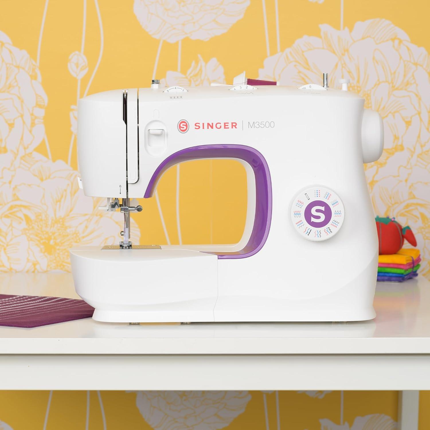 imageSINGER M3300 Lightweight ampamp Portable Sewing Machine With 97 Stitch Applications LED Light ampamp 1step Buttonhole  Used for Mending and SewingM3500
