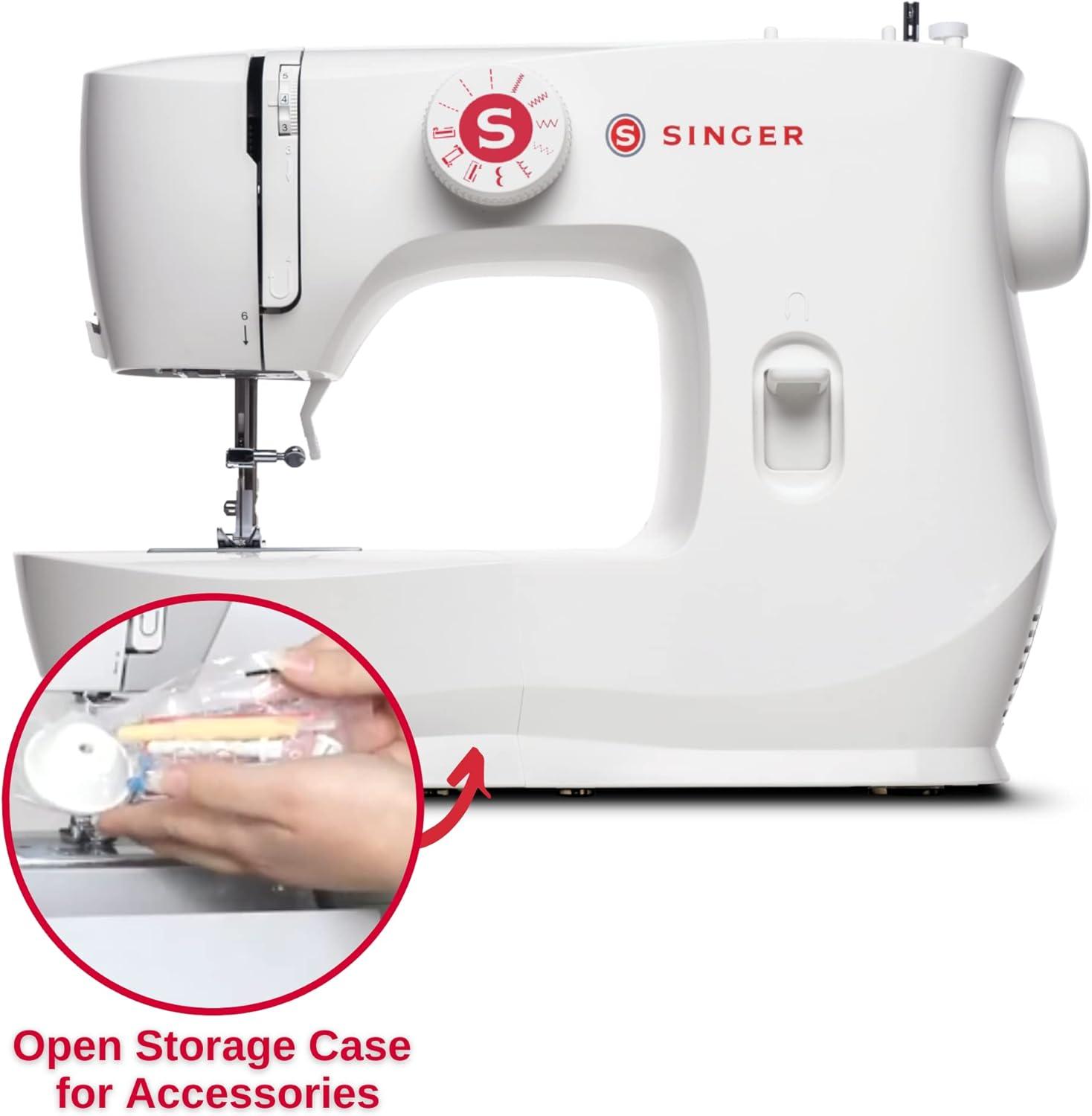 imageSINGER MX60 Lightweight ampamp Portable Sewing Machine with Accessory Kit ampamp Foot Pedal  57 Stitch Applications LED Light ampamp 4step Buttonhole  Great for Crafts ampamp MendingSewing Machine