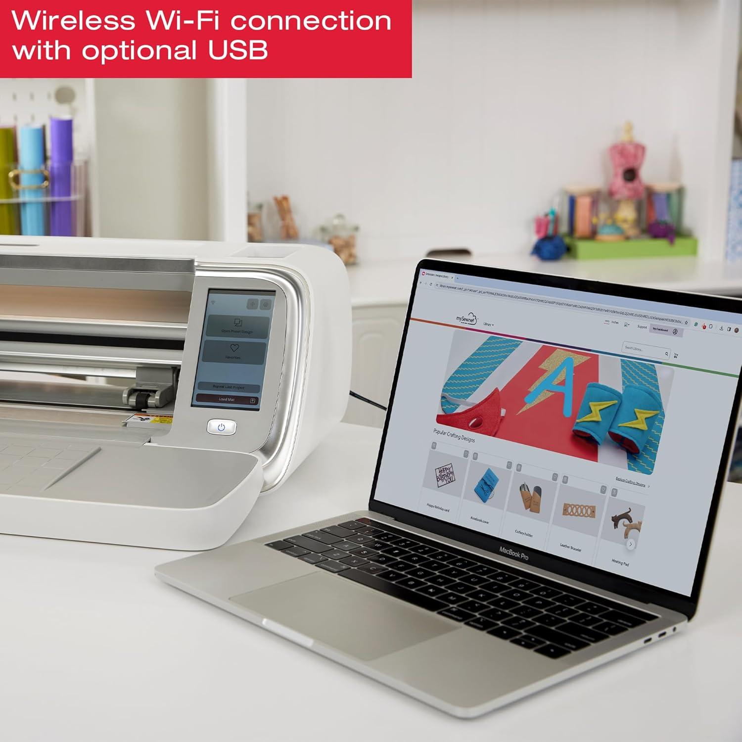 imageSINGER Momento 24quot Smart Powerful Cutting Machine with WiFi Connectivity Color LCD Touch Screen Built in LED Light Display for Crafters and Sewists