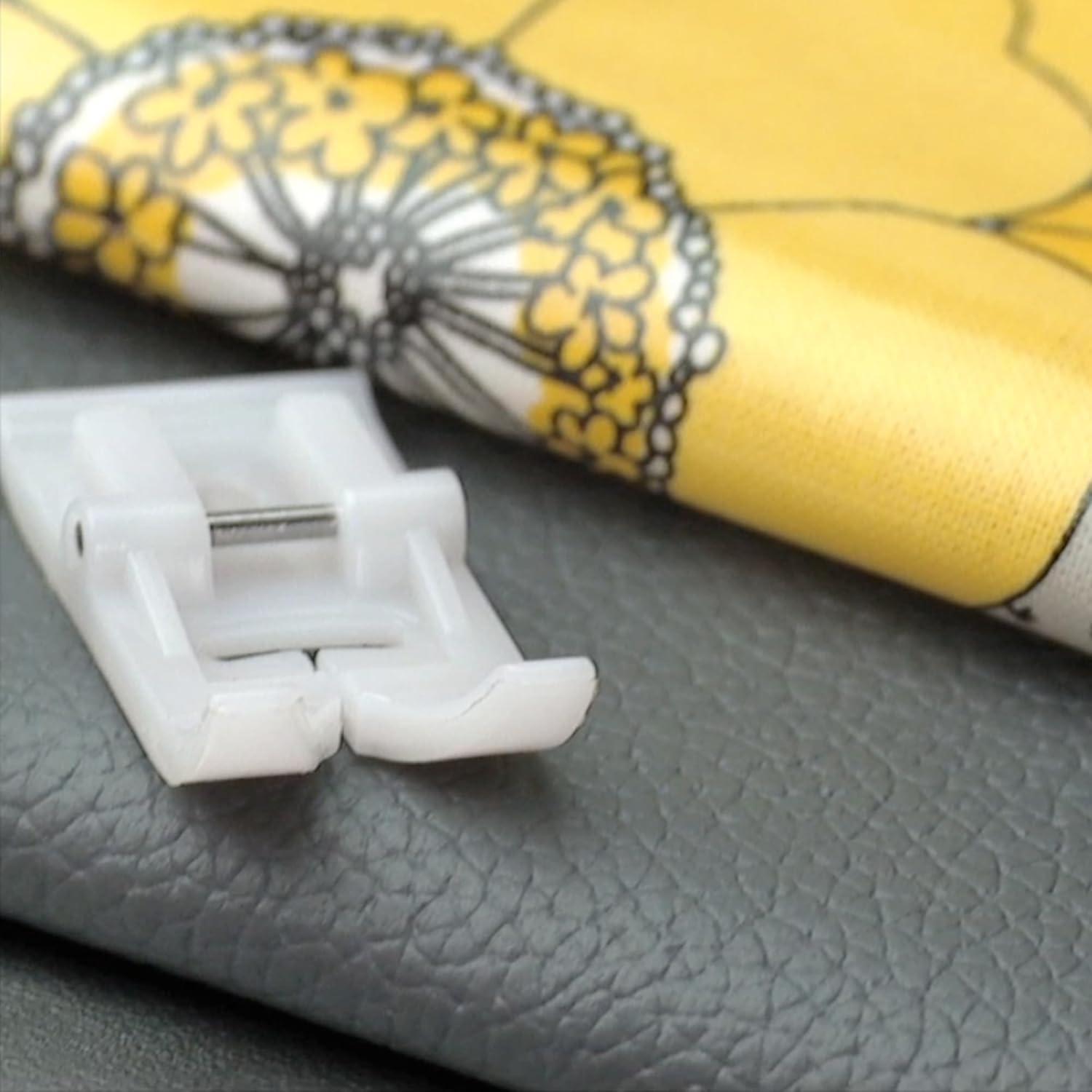 imageSINGER NonStick Presser Foot  Ideal for Sewing Leather Vinyl Plastic Oilcloth ampamp Laminated Fabrics  Smooth Glide with Teflon Coating  Works Best On Singer Sewing Machines