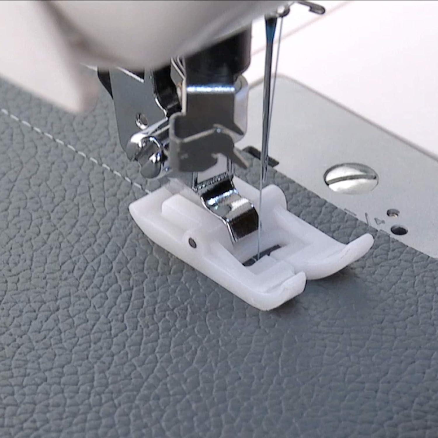 imageSINGER NonStick Presser Foot  Ideal for Sewing Leather Vinyl Plastic Oilcloth ampamp Laminated Fabrics  Smooth Glide with Teflon Coating  Works Best On Singer Sewing Machines