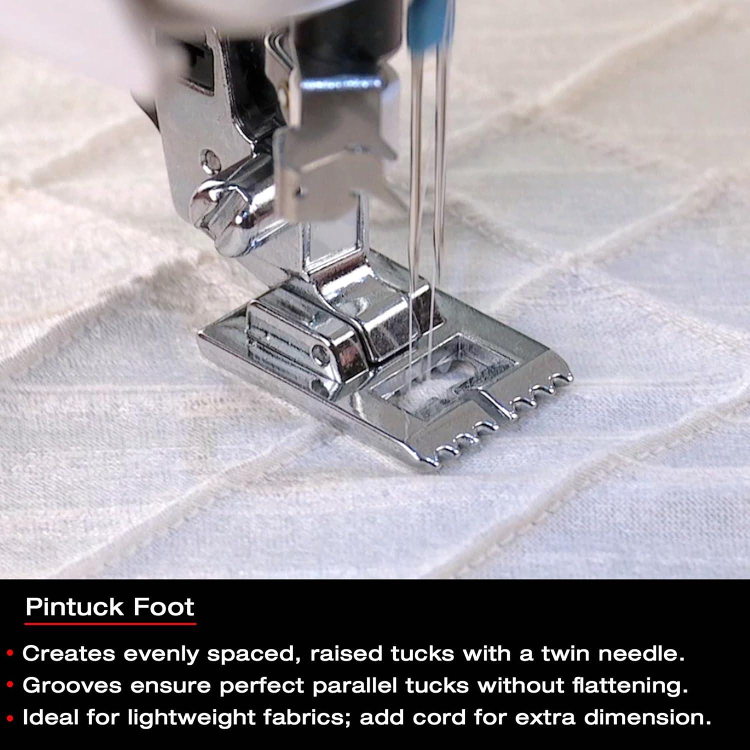 imageSINGER Pintuck Presser Foot  Grooved Design for Evenly Spaced Raised Tucks  Perfect for Embellishing Garments Linens ampamp Home Dcor