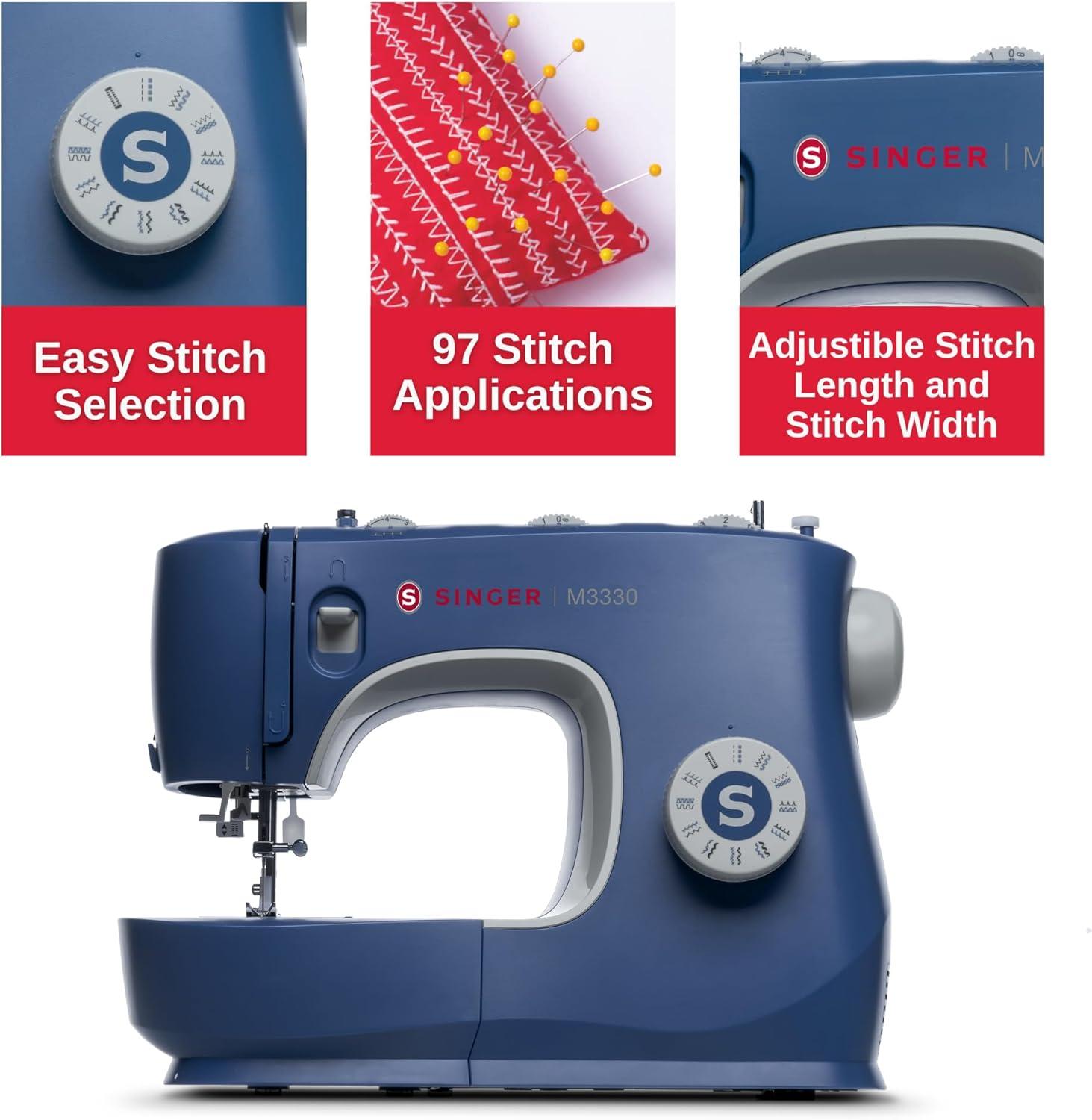 imageSINGER Sewing Machine with 97 Stitch Applications ampamp Accessory Kit M3330 Simple ampamp Easy To Use Perfect For Beginners