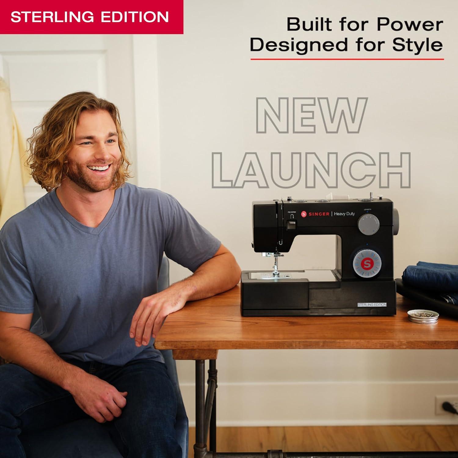 imageSINGER Sterling Edition Heavy Duty 4432 Sewing Machine with Accessory Kit  Strong Motor with Enhanced Piercing Power 110 Stitch Applications Full Metal frame ampamp 1step Buttonhole