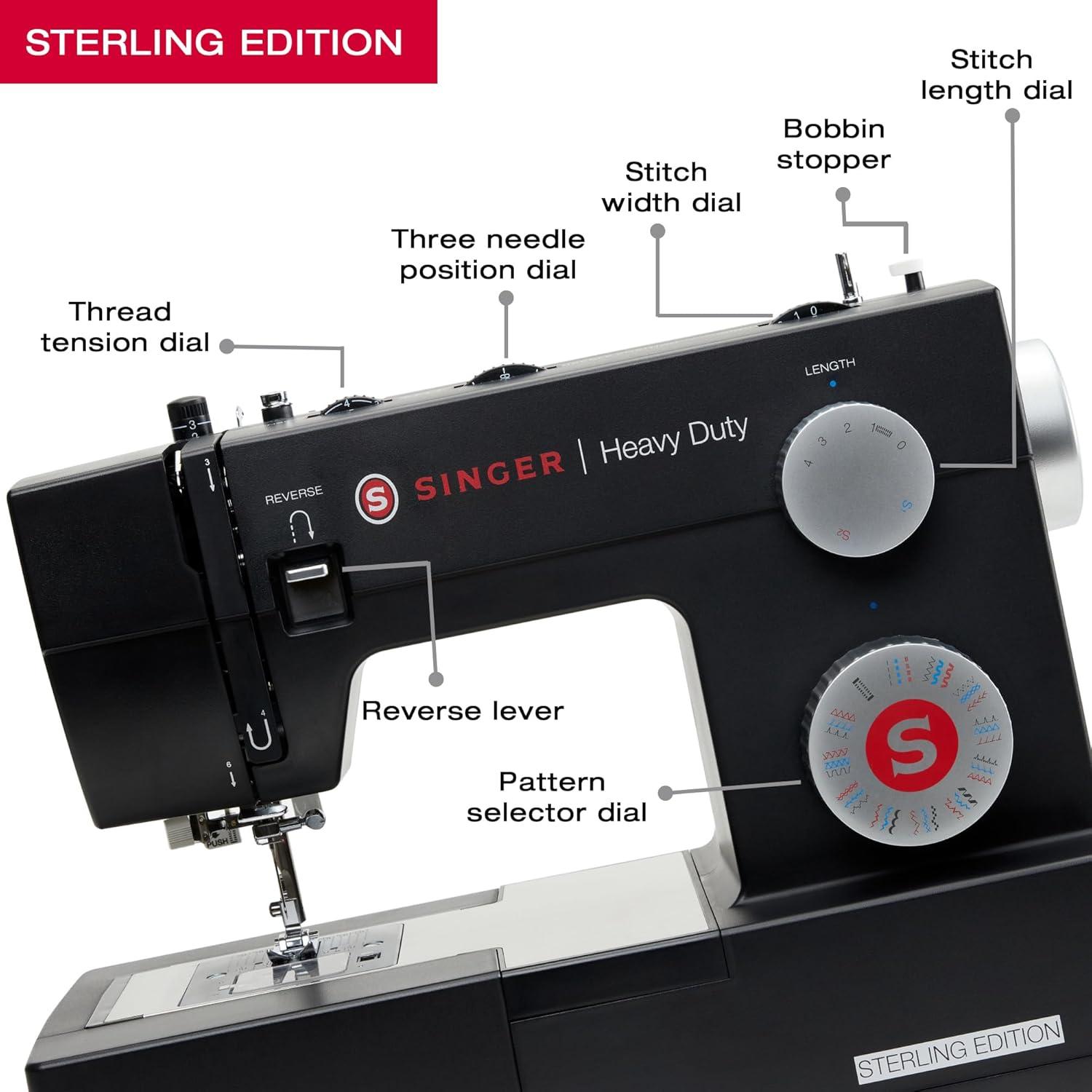 imageSINGER Sterling Edition Heavy Duty 4432 Sewing Machine with Accessory Kit  Strong Motor with Enhanced Piercing Power 110 Stitch Applications Full Metal frame ampamp 1step Buttonhole
