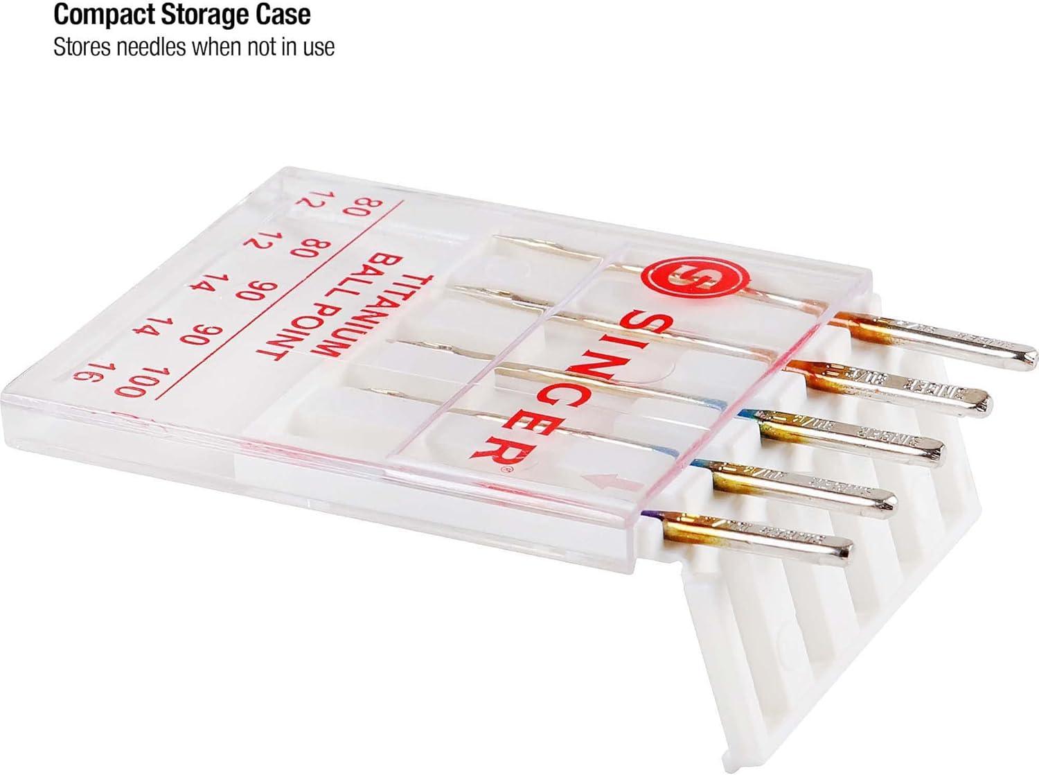 imageSINGER Titanium Universal Ball Point Machine Needles for Knit Fabric Assorted Sizes 5Count