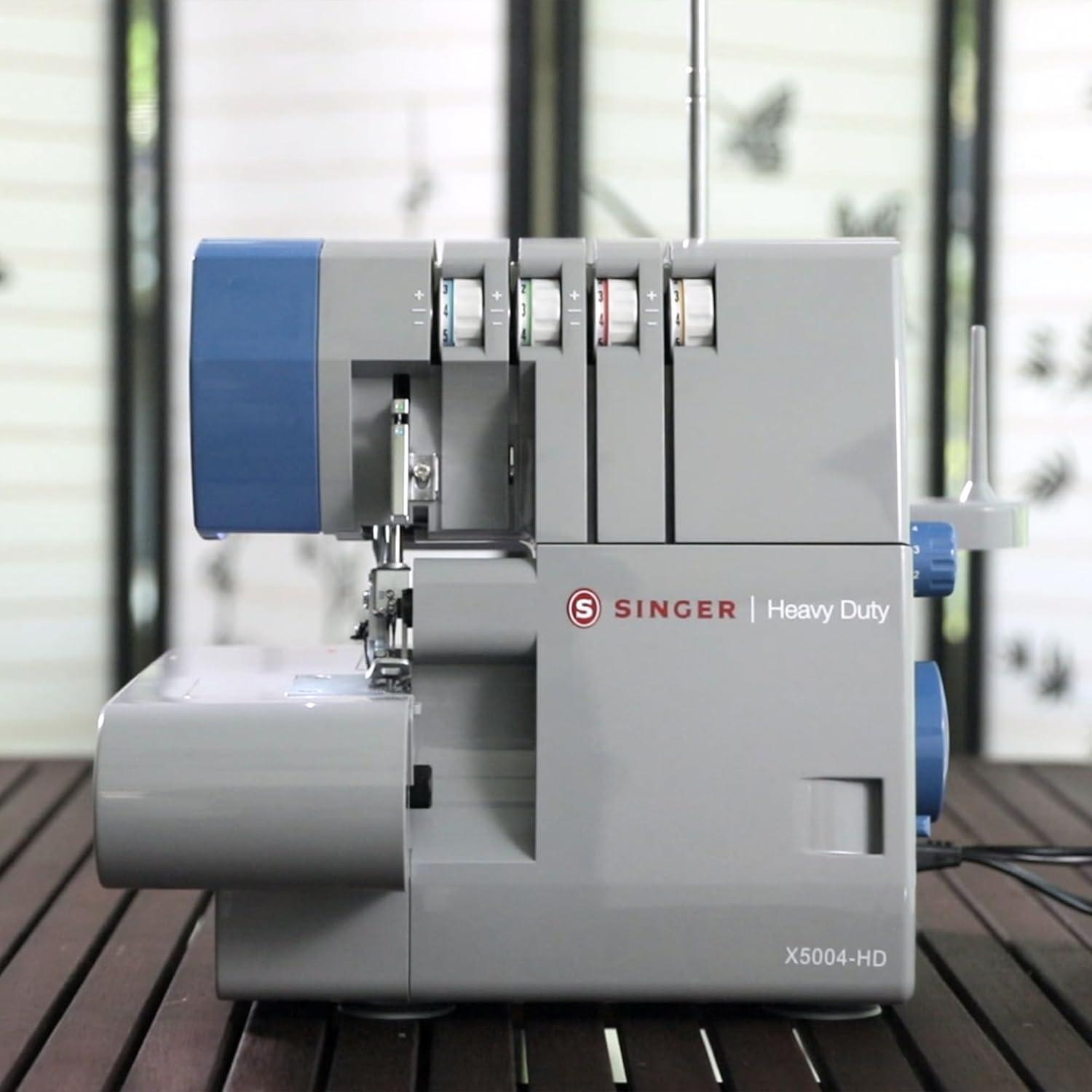 imageSINGER X5004HD Metal Frame Serger ampamp Overlock Machine  234 Stitch Capability 8 BuiltIn Stitches 1300 Stitches per minute Adjustable Differential Feed ampamp 2 LED Lights GreyBlue
