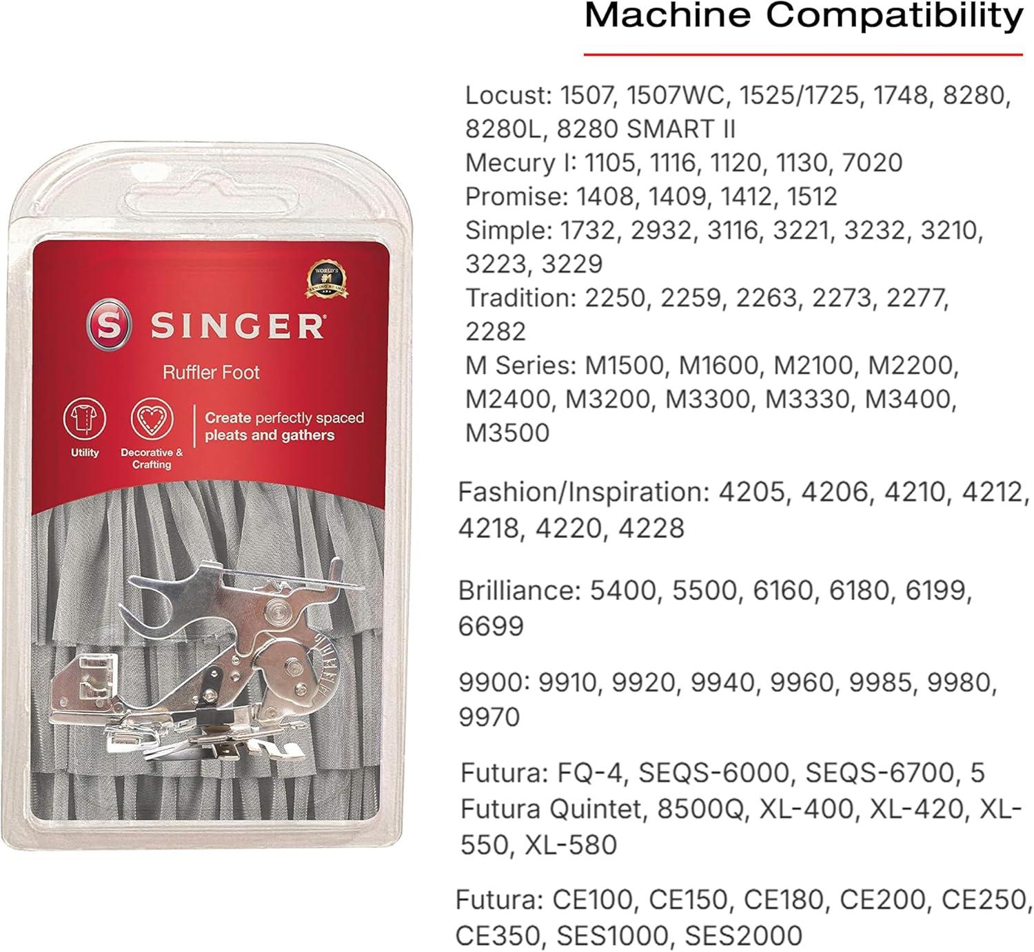 imageSinger 2500270 Sewing Machine Ruffler Attachment Presser Foot for LowShank Sewing Machines Silver