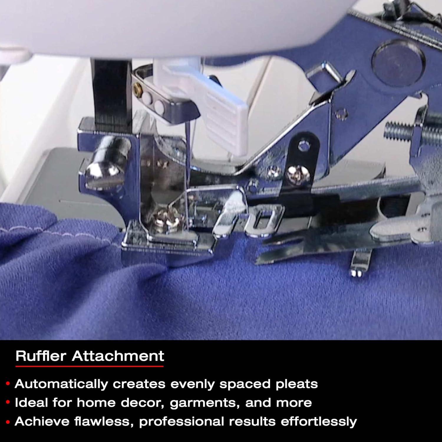 imageSinger 2500270 Sewing Machine Ruffler Attachment Presser Foot for LowShank Sewing Machines Silver