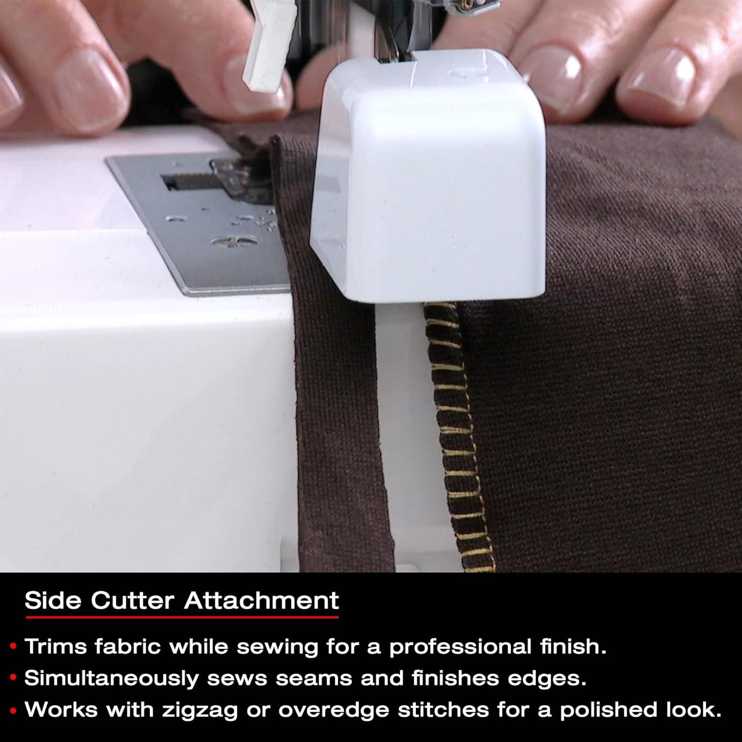 imageSinger Side Cutter Attachment  Trim ampamp Finish Fabric Edges Seamlessly  Ideal for Zigzag ampamp Overedge Stitches  Compatible with LowShank Sewing Machines