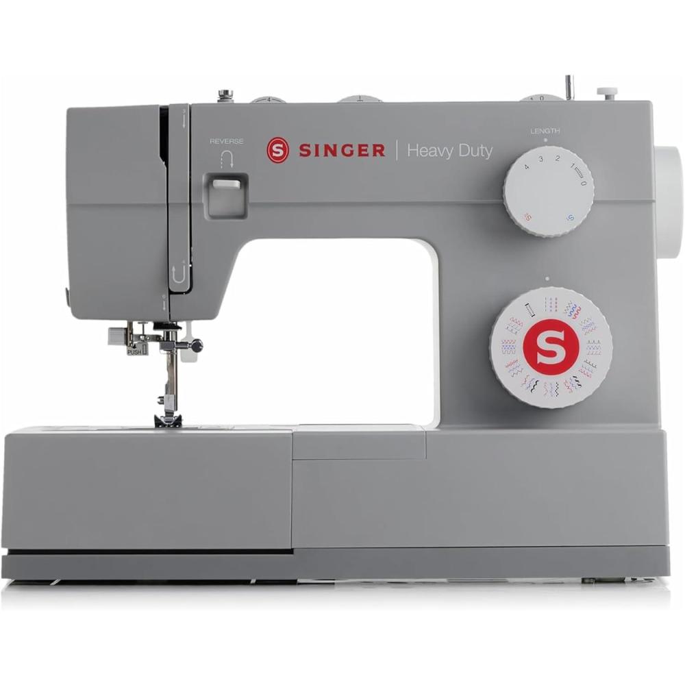 imageSINGER Heavy Duty 4432 High Speed Black Sewing Machine with Accessory Kit  Strong Motor with Enhanced Piercing Power 110 Stitch Applications Full Metal frame 1step Buttonhole ampamp LED LightGrey