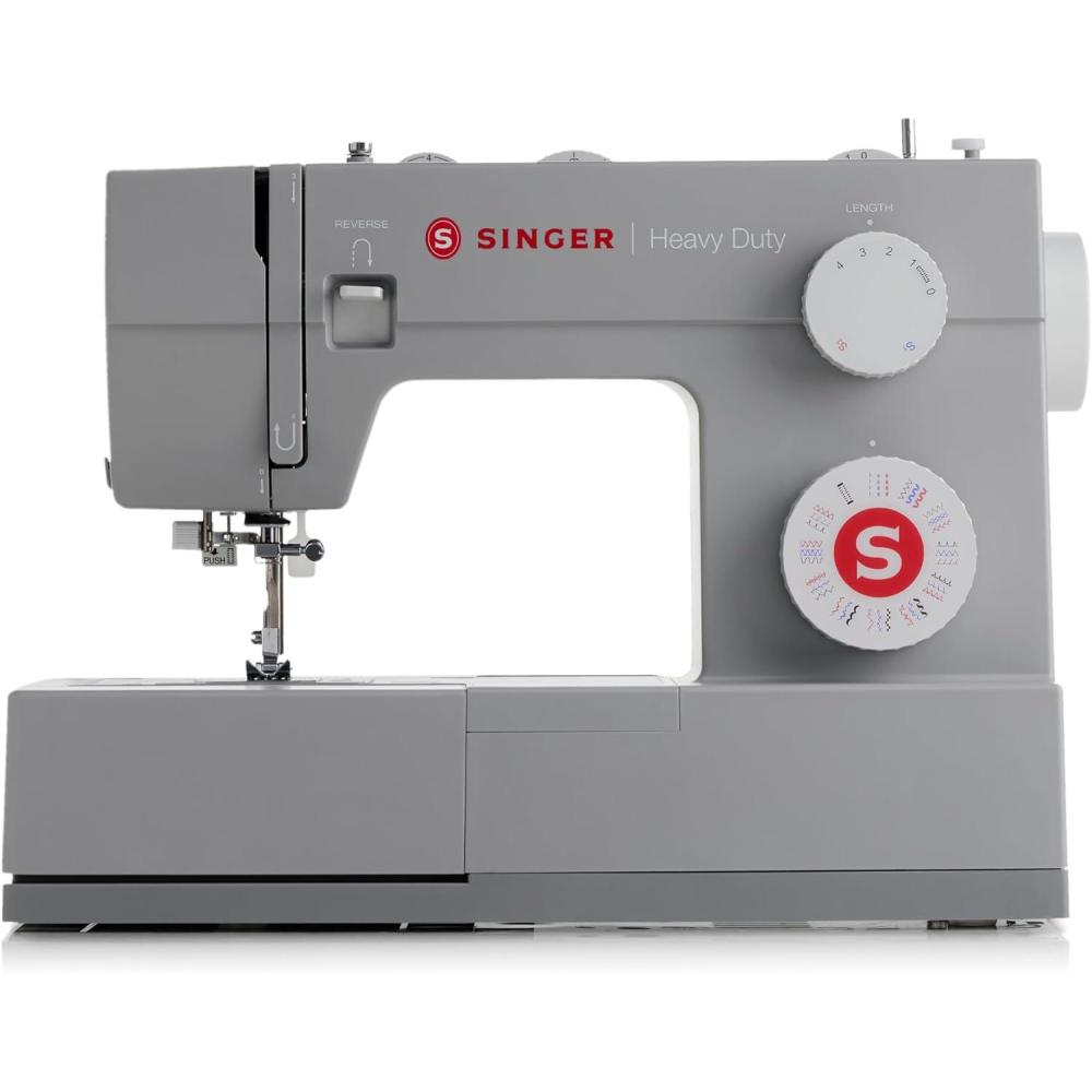 imageSINGER Heavy Duty 4452 High Speed Sewing Machine With Accessory Kit  Strong Motor with Enhanced Piercing Power 110 Stitch Applications Full Metal frame 1step Buttonhole ampamp LED Lights4452