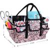 imageSINGER Collapsible Deluxe Store ampamp Tote CaddyRose Leopard PrintRose Leopard Print