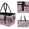 imageSINGER Collapsible Deluxe Store ampamp Tote CaddyRose Leopard PrintRose Leopard Print